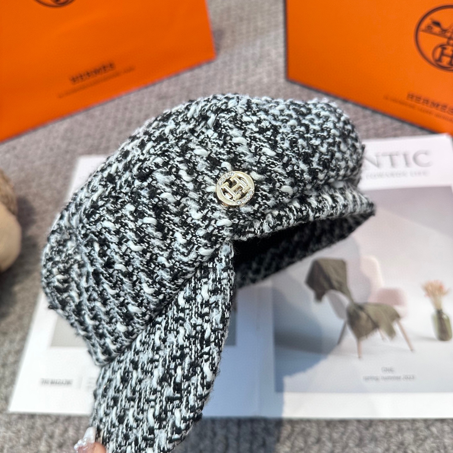  爱马仕HERMES 新款鸭舌画家帽 高版本原单品质 简约经典logo，质感超级赞👍，精致大牌范，女神必