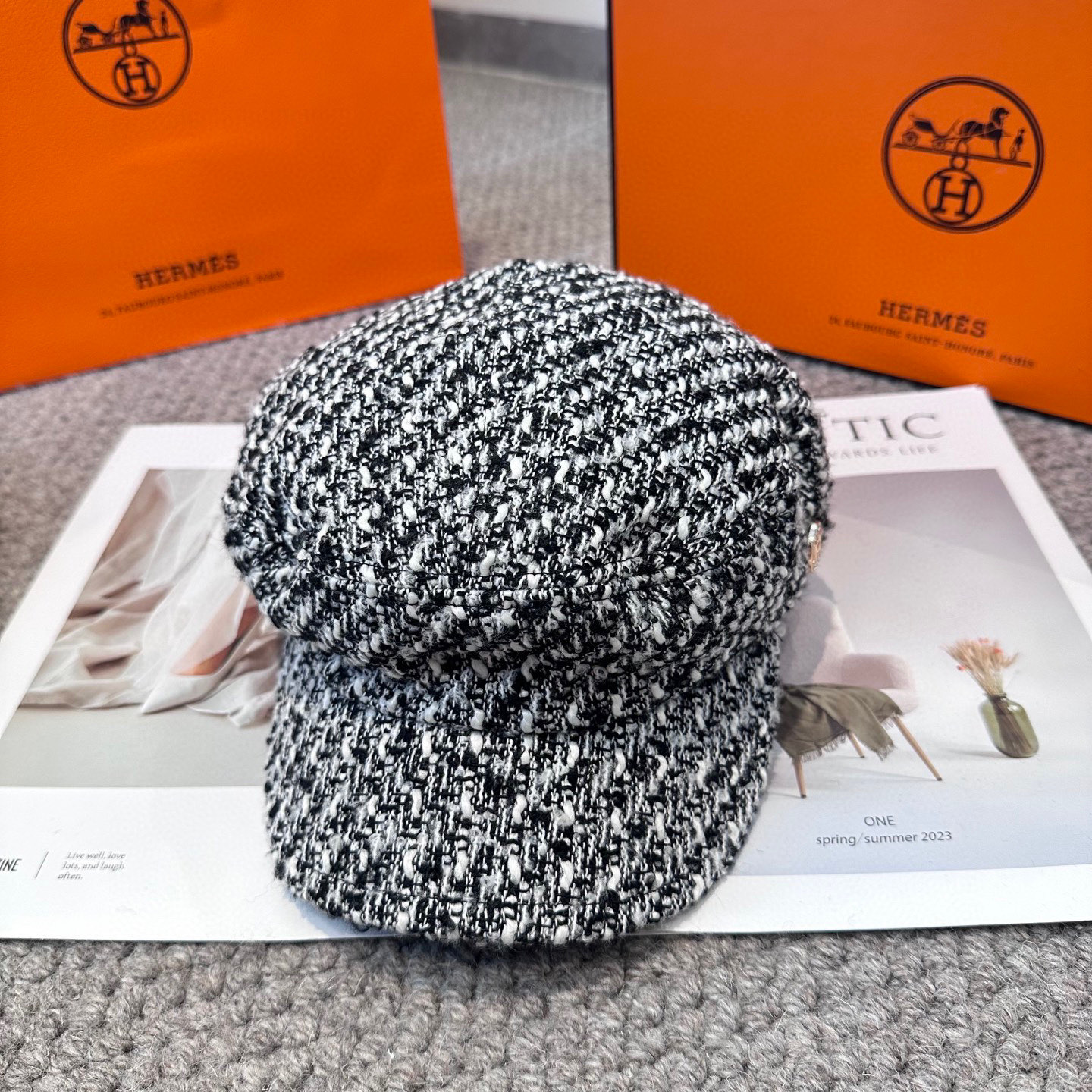  爱马仕HERMES 新款鸭舌画家帽 高版本原单品质 简约经典logo，质感超级赞👍，精致大牌范，女神必