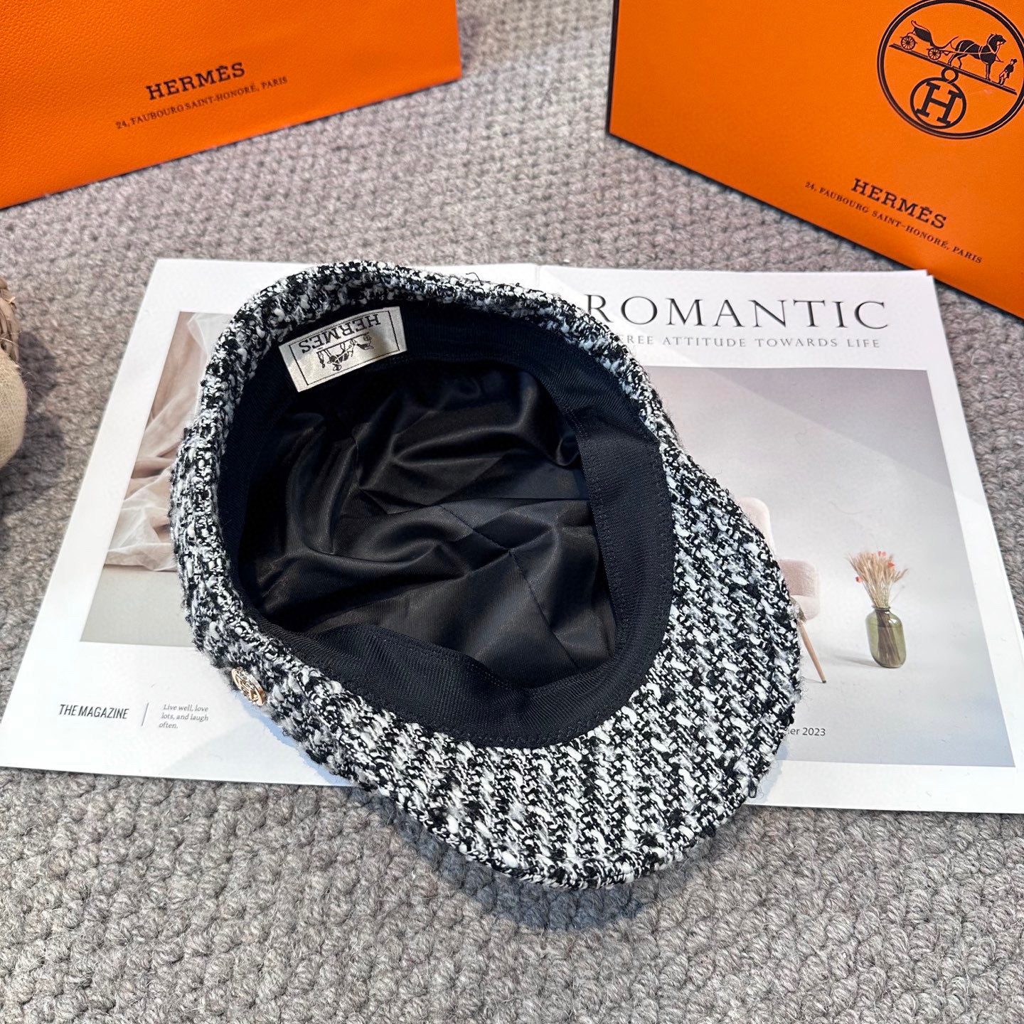  爱马仕HERMES 新款鸭舌画家帽 高版本原单品质 简约经典logo，质感超级赞👍，精致大牌范，女神必