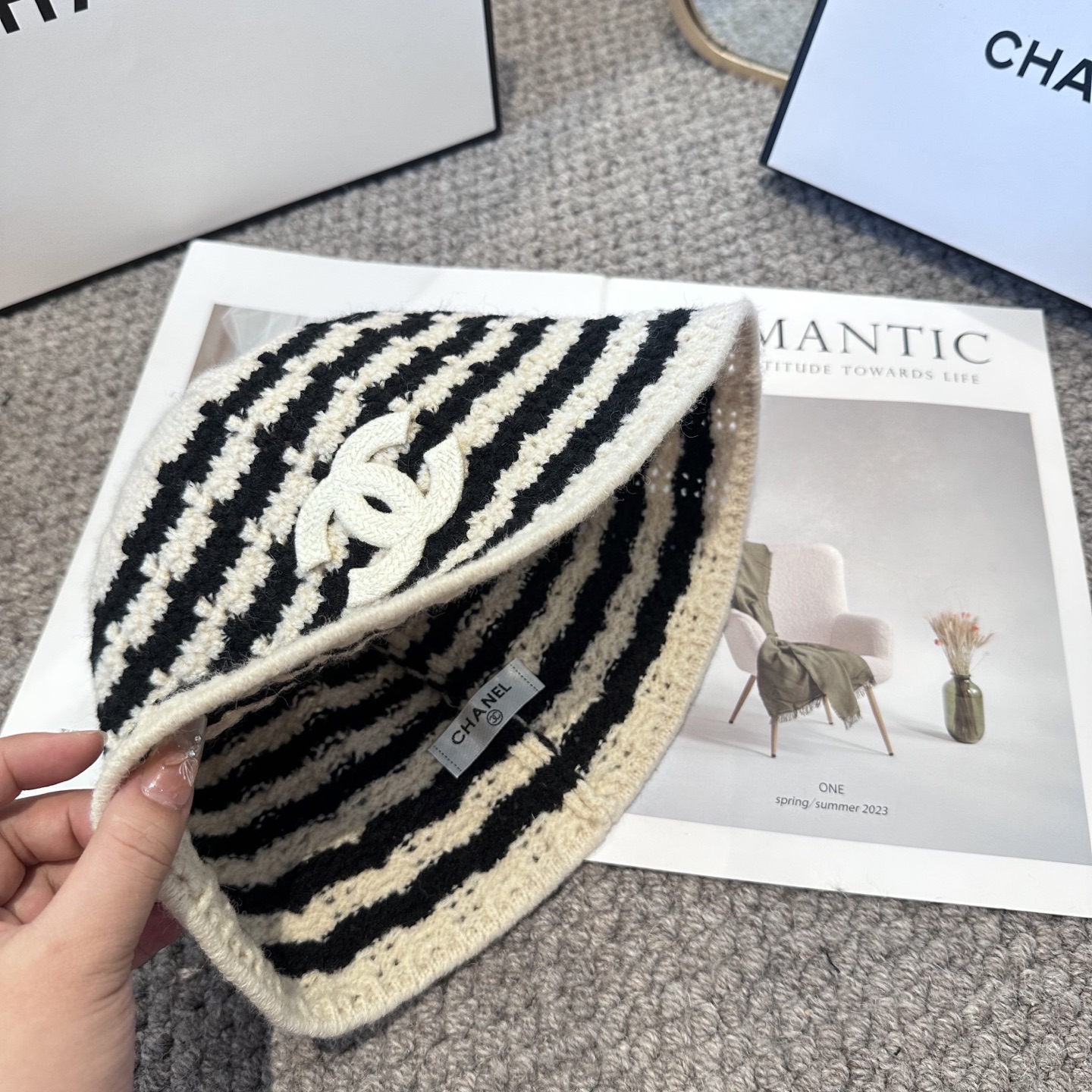 CHANEL 简约新款针织渔夫帽 秋冬必入，很百搭～