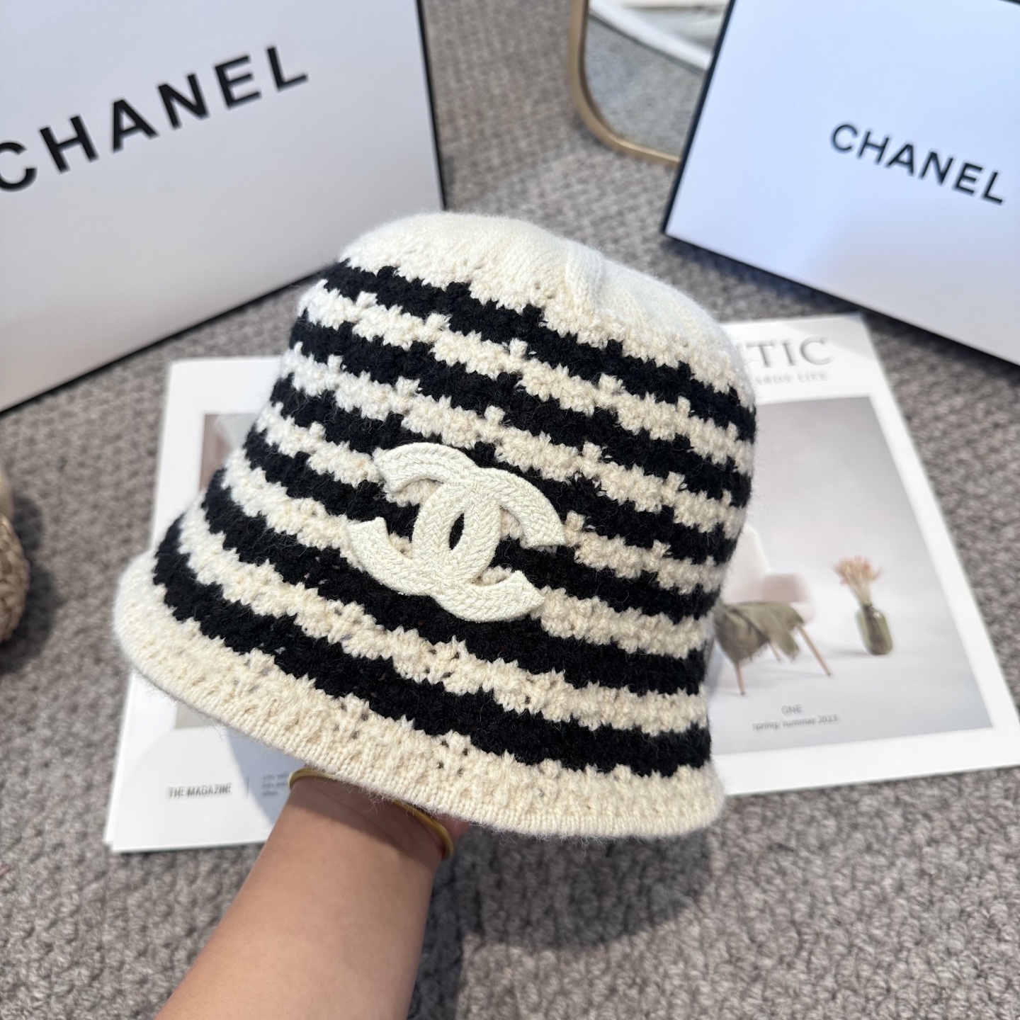 CHANEL 简约新款针织渔夫帽 秋冬必入，很百搭～