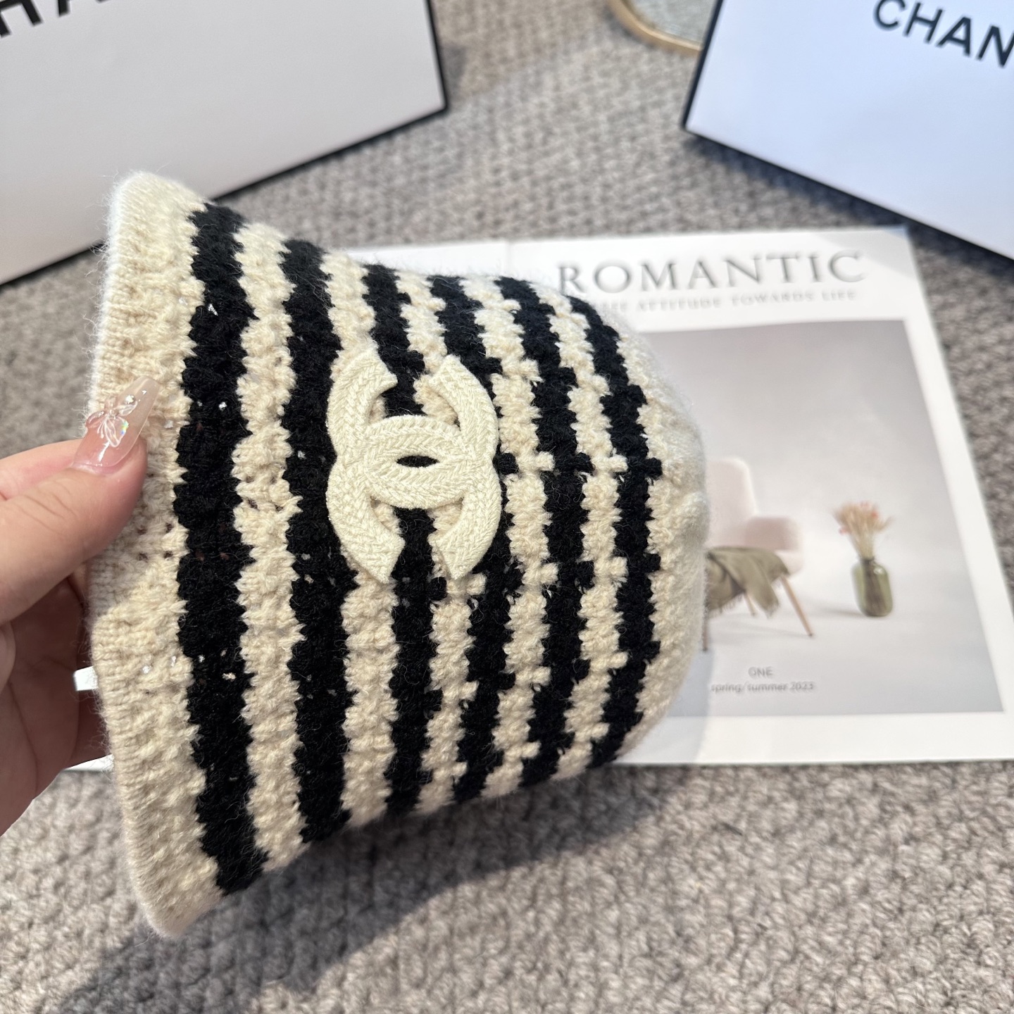 CHANEL 简约新款针织渔夫帽 秋冬必入，很百搭～