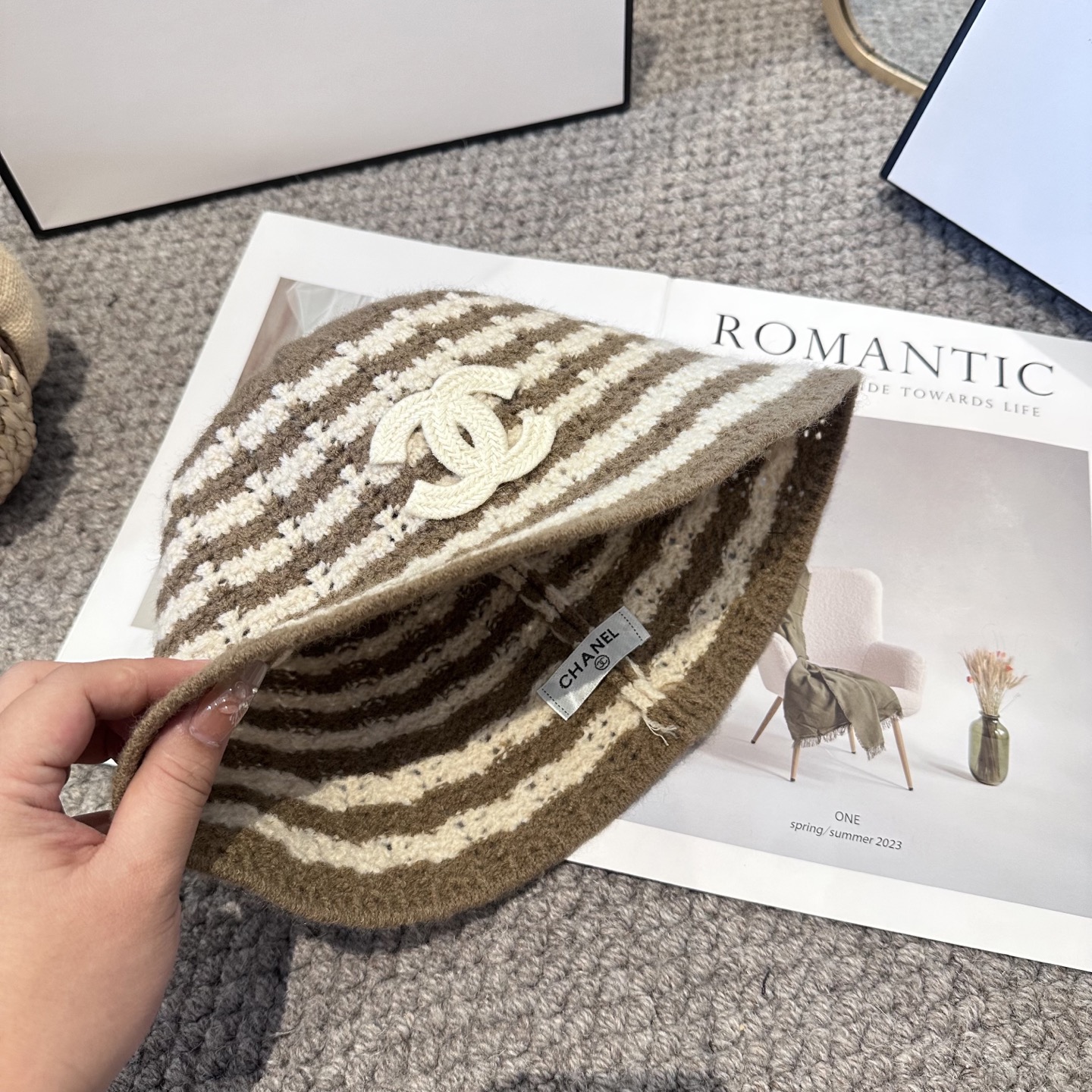 CHANEL 简约新款针织渔夫帽 秋冬必入，很百搭～