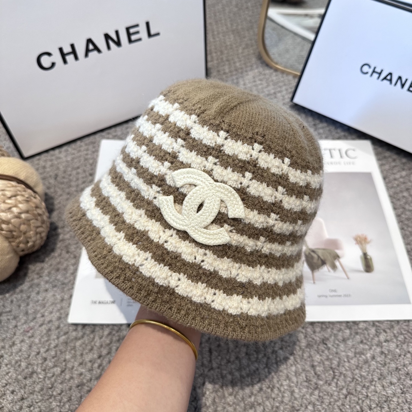 CHANEL 简约新款针织渔夫帽 秋冬必入，很百搭～
