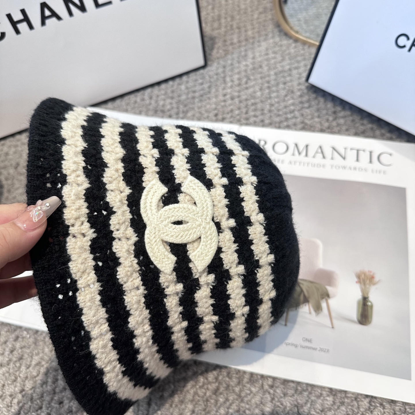 CHANEL 简约新款针织渔夫帽 秋冬必入，很百搭～