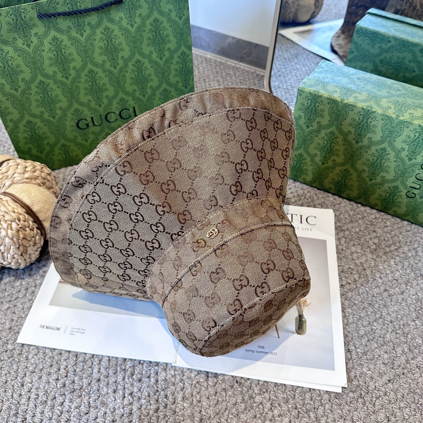 GUCCI古奇 新款渔夫帽工艺设计感十足拿捏气质，时髦精必入！