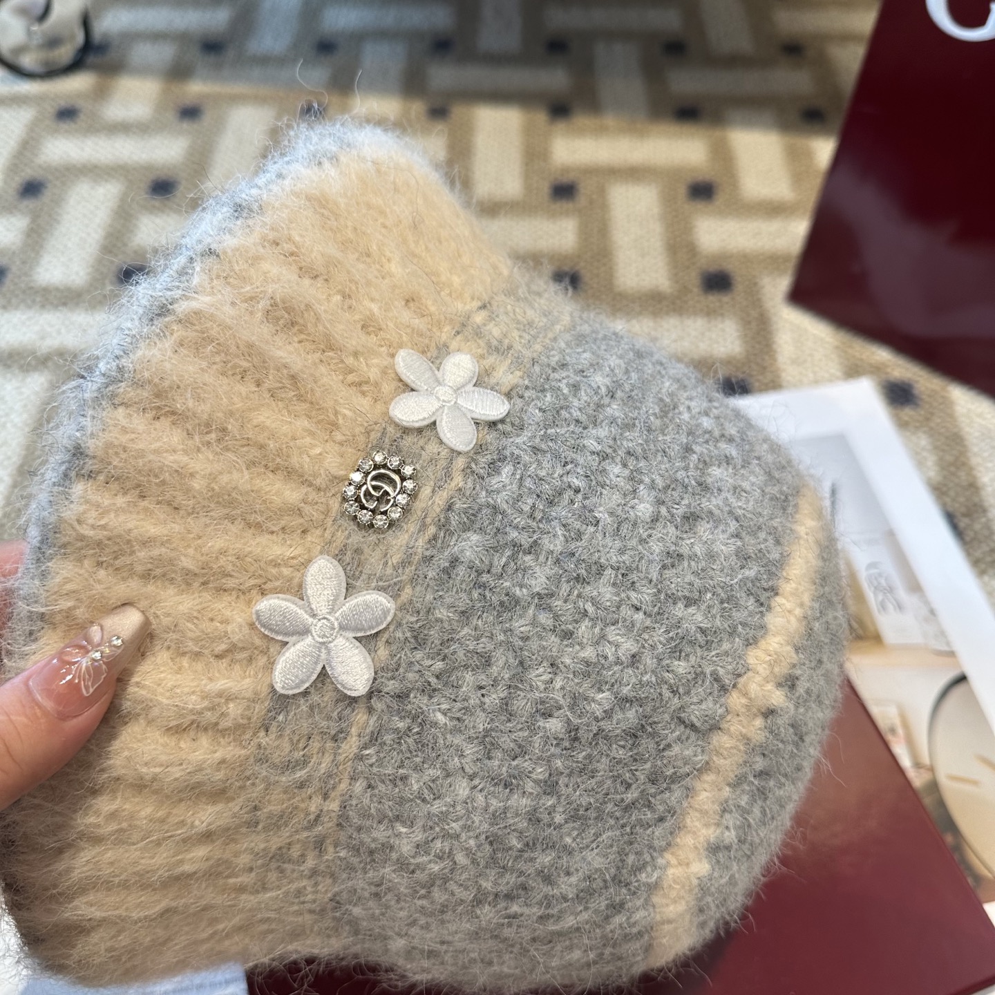 GUCCI古奇 新款 秋冬羊毛混纺针织水桶帽