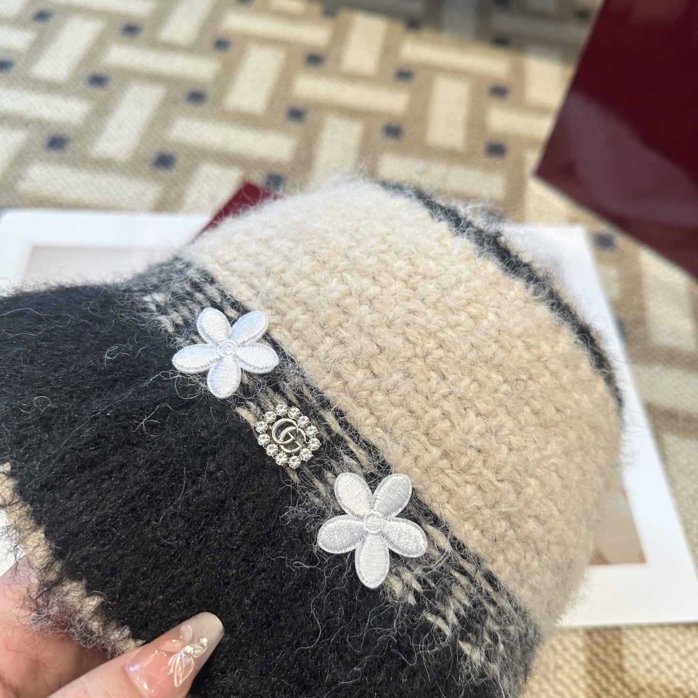 GUCCI古奇 新款 秋冬羊毛混纺针织水桶帽