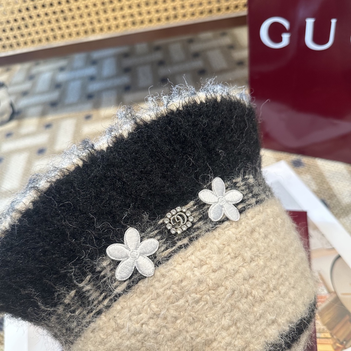 GUCCI古奇 新款 秋冬羊毛混纺针织水桶帽