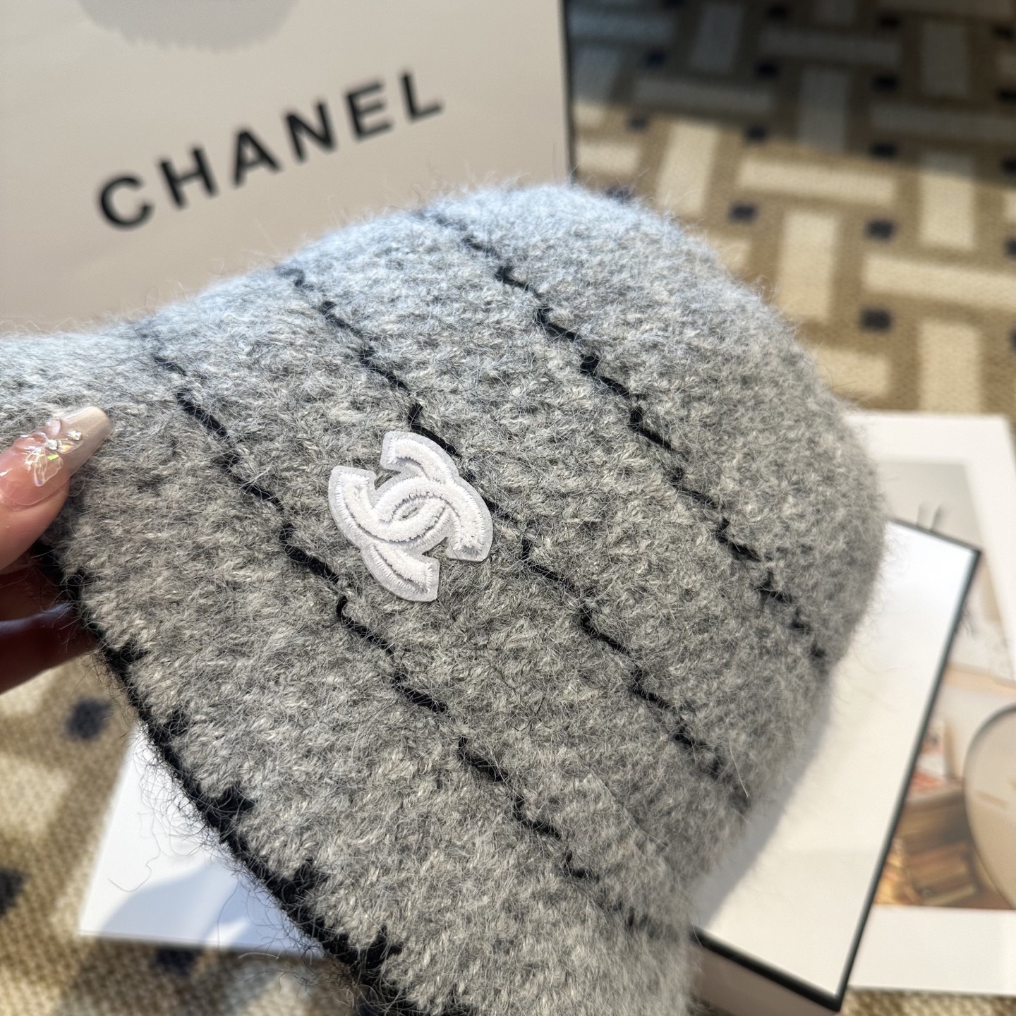 CHANEL香奈儿 新款 秋冬羊毛混纺针织水桶帽