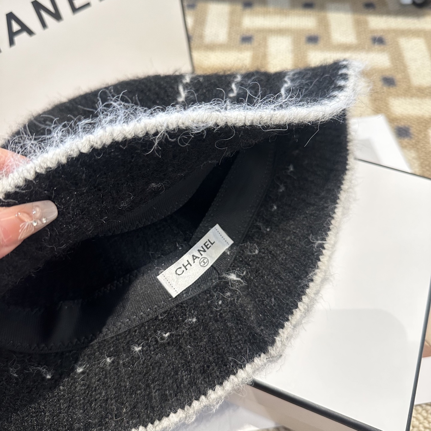 CHANEL香奈儿 新款 秋冬羊毛混纺针织水桶帽