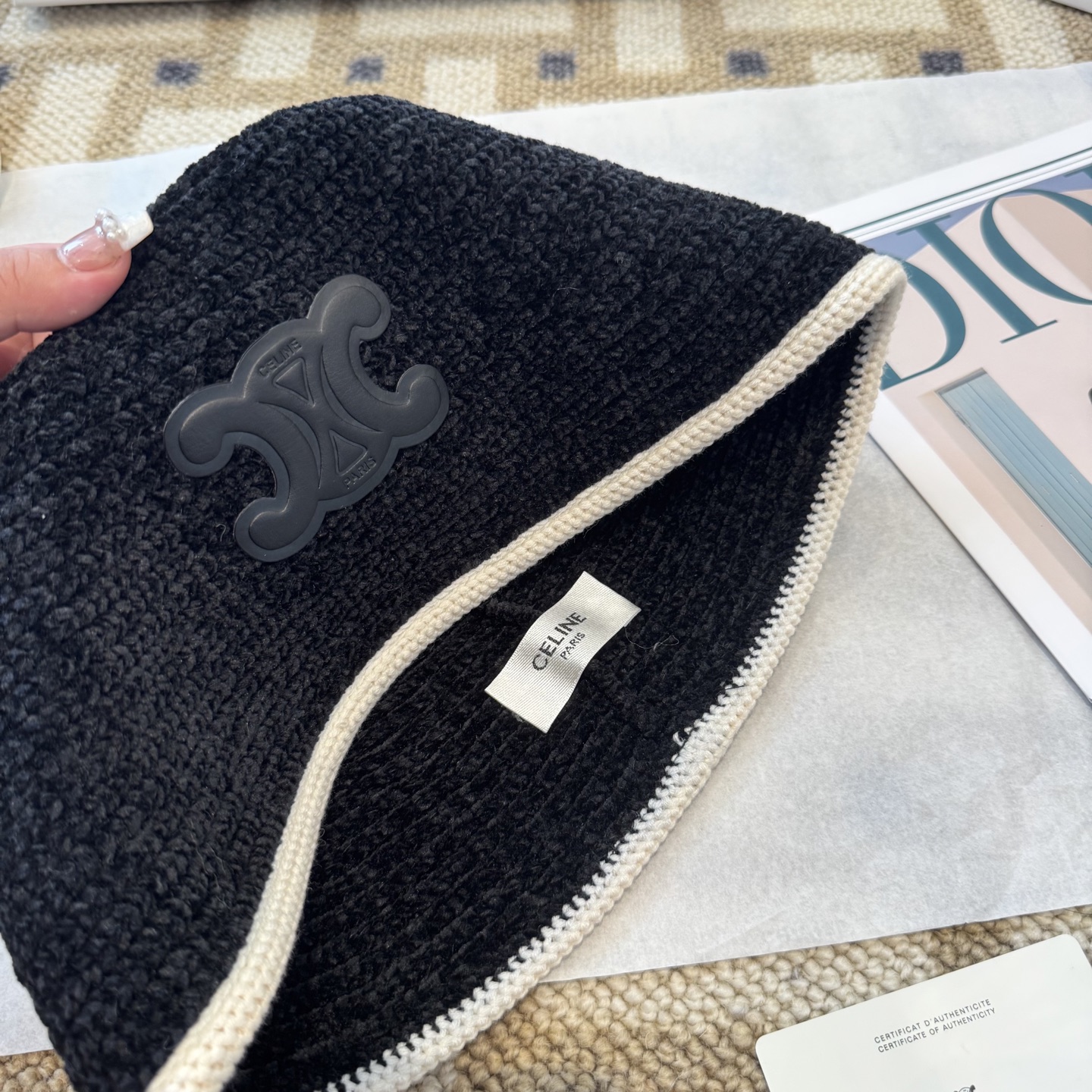 赛琳～简约新款针织盆帽秋冬必入，很百搭～