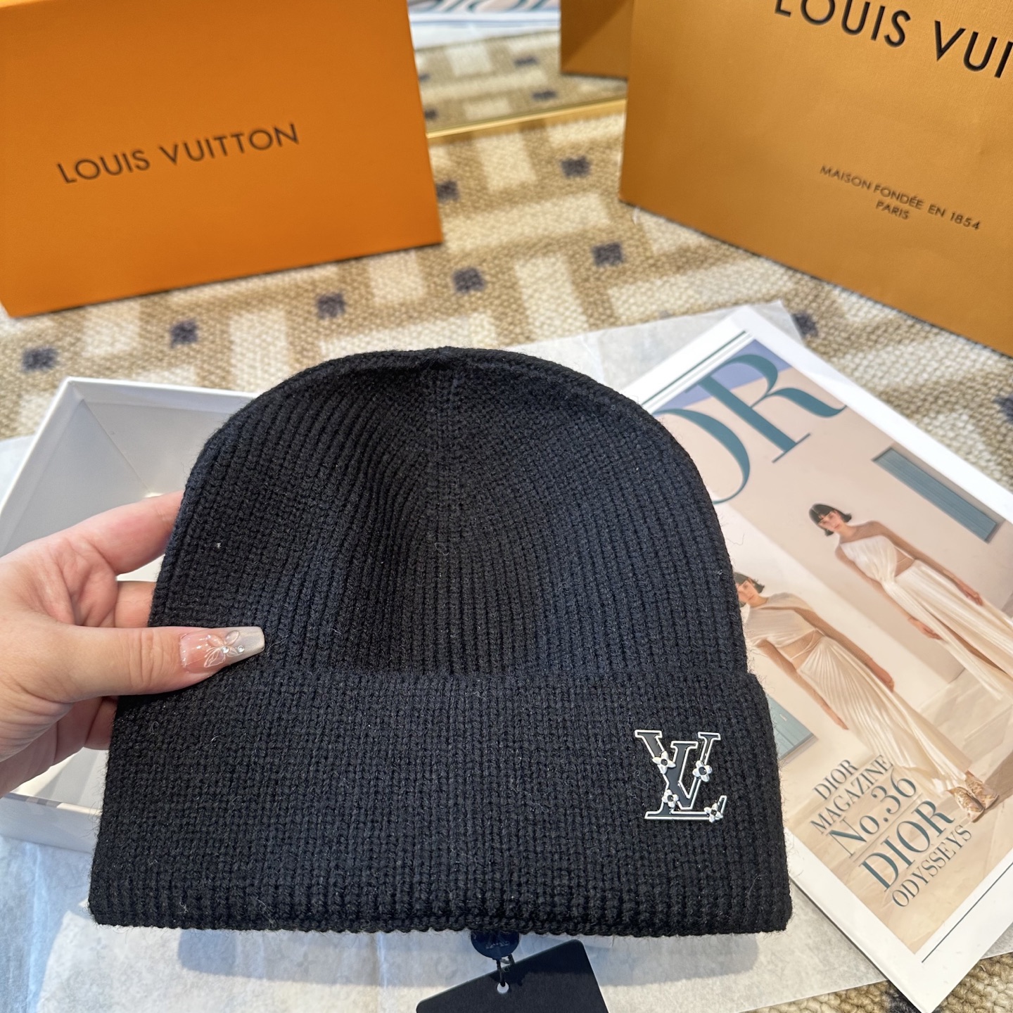 P63 Lv路易威登专柜货，针织毛线帽，男女同款 正品开模