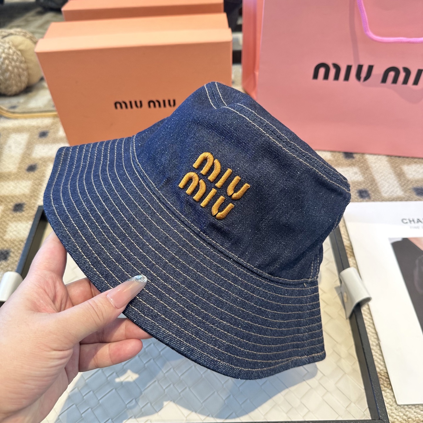 Miu Miu miumiu双面渔夫帽 开模定制，头围57cm男女通用
