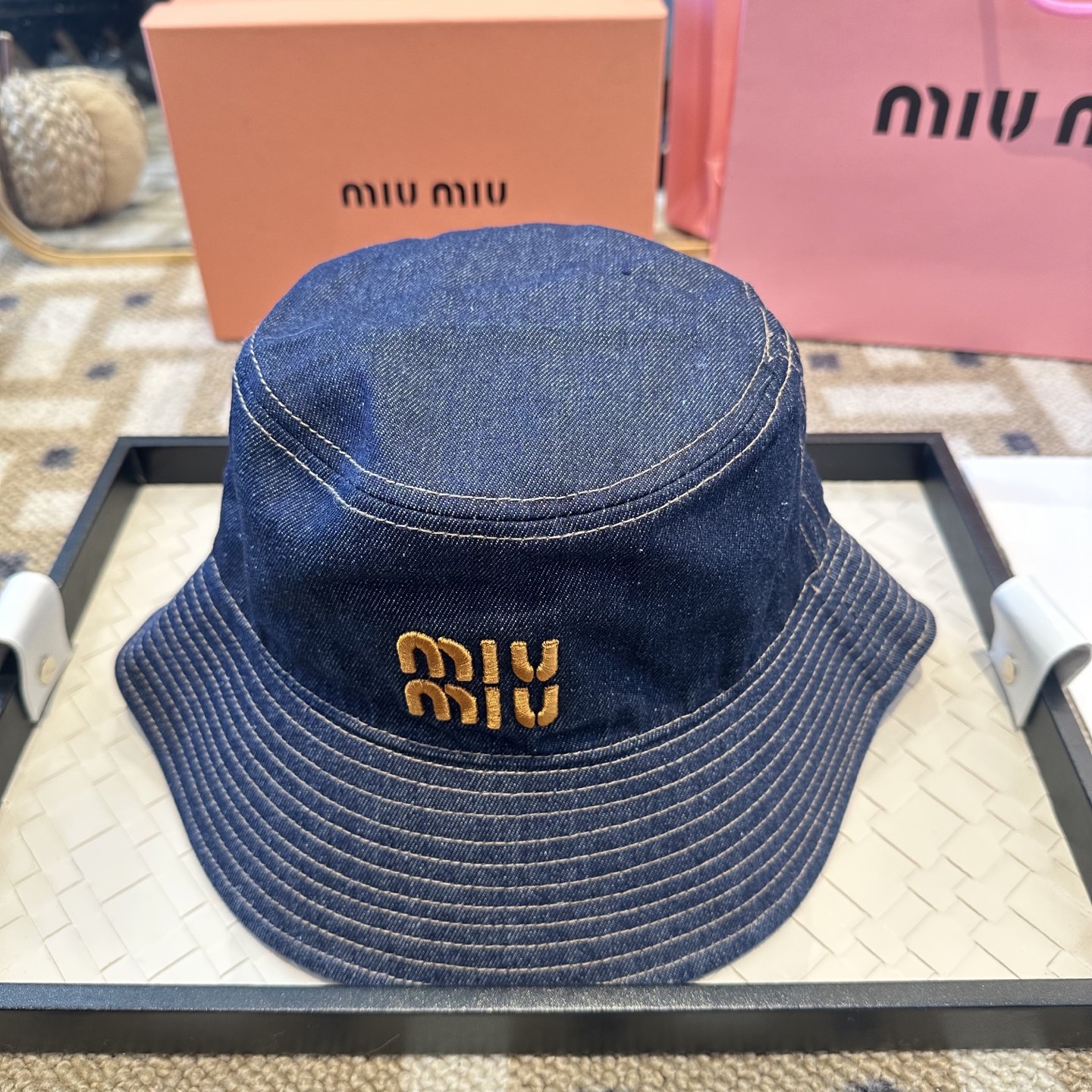 Miu Miu miumiu双面渔夫帽 开模定制，头围57cm男女通用