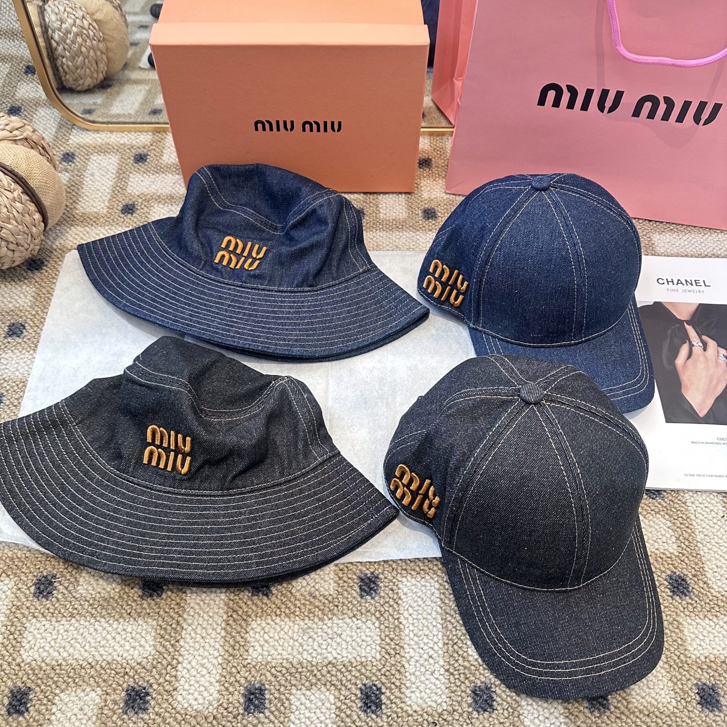 Miu Miu miumiu双面渔夫帽 开模定制，头围57cm男女通用