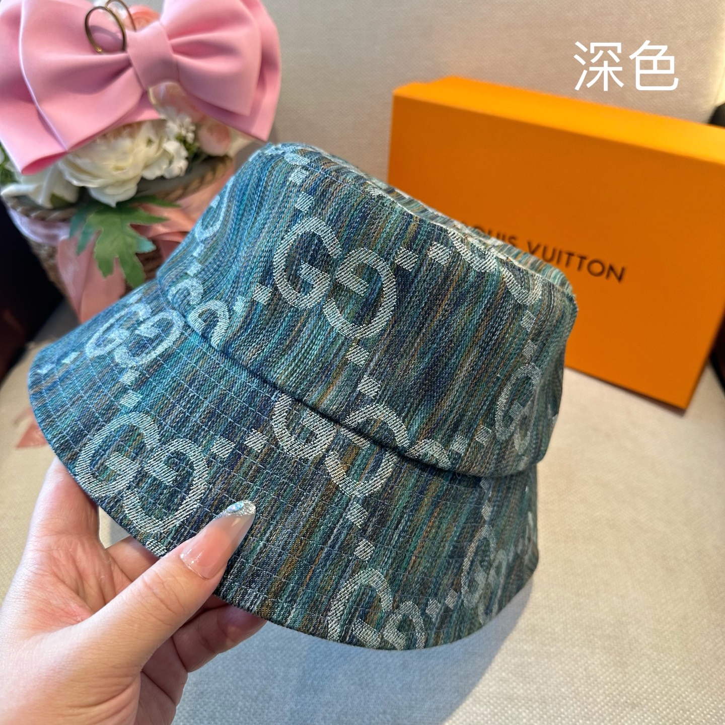 Gucci GUCCI古奇 2026新款可遮阳帽女透气渔夫帽