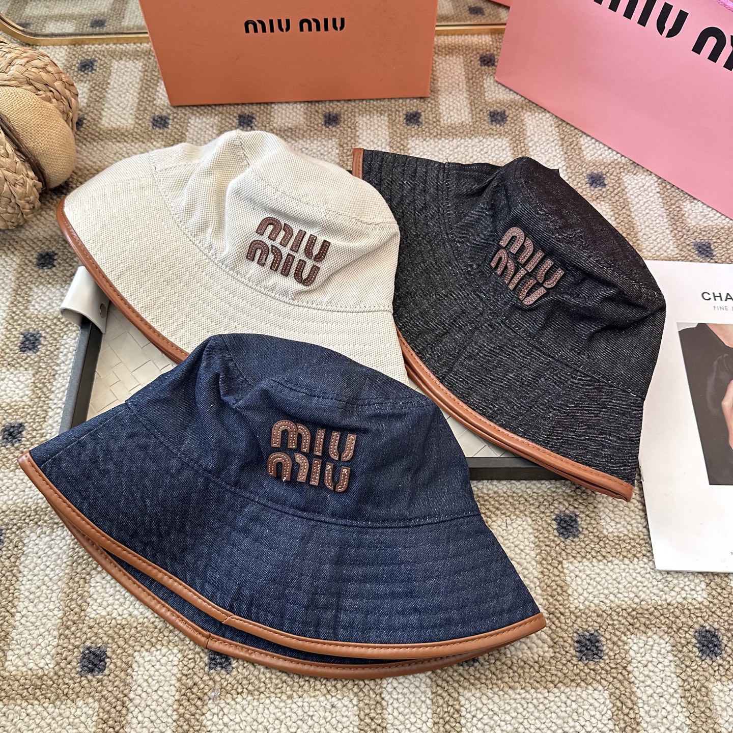 Miu Miu miumiu双面渔夫帽 开模定制，头围57cm男女通用