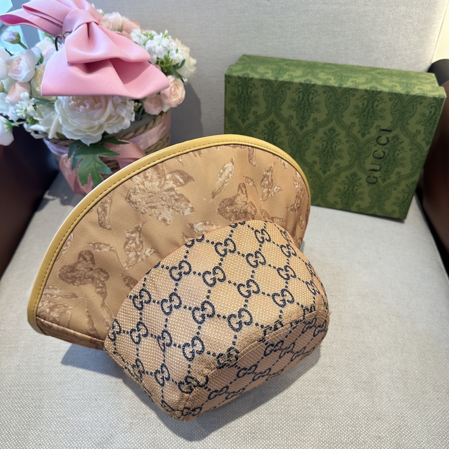 原单品质GUCCI古奇渔夫帽👒官网新品Gucci渔夫帽火爆来袭 工艺非常精美 高档大气上档次！低调奢华，