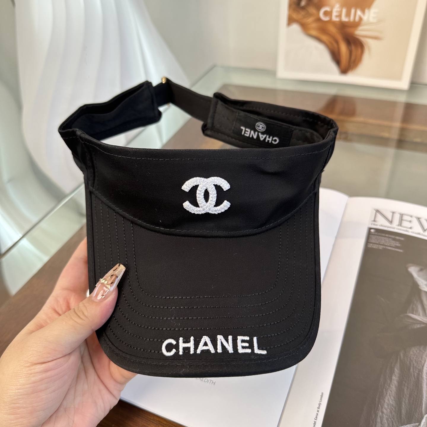 香奈儿CHANEL防晒空顶帽子女夏季时尚大帽檐遮阳帽防紫外线女