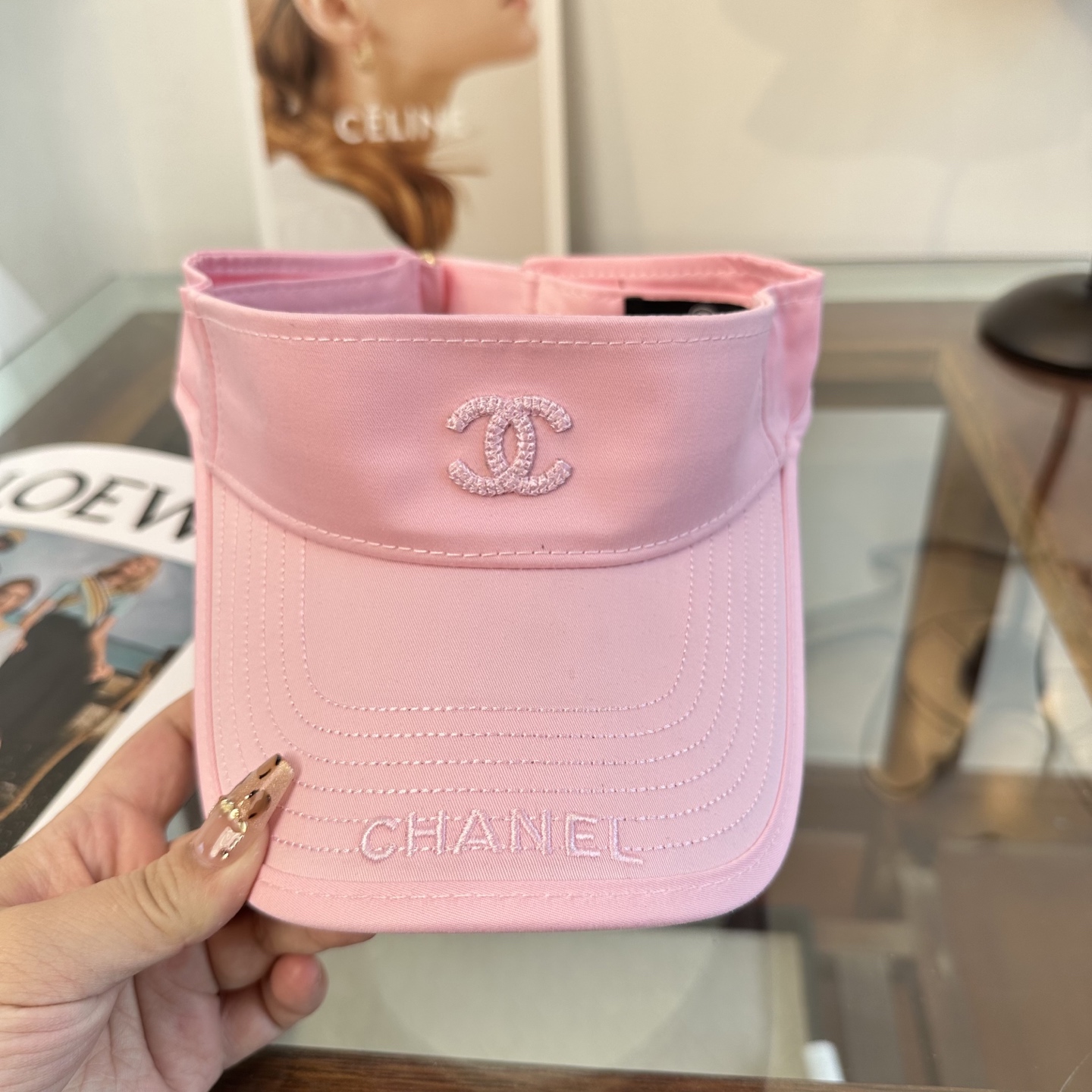 香奈儿CHANEL防晒空顶帽子女夏季时尚大帽檐遮阳帽防紫外线女