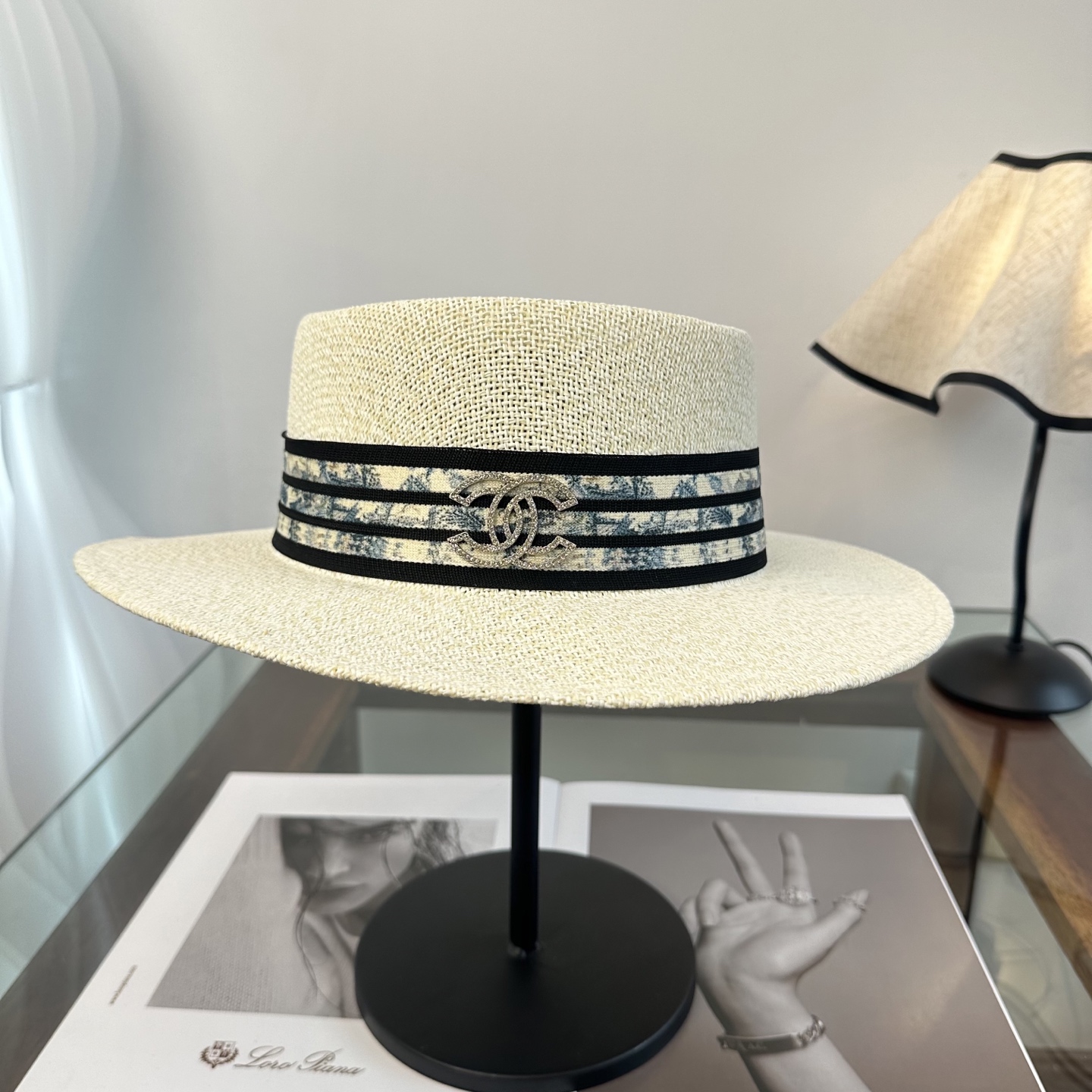 Chanel 香奈儿CHANEL 平顶礼帽 慵懒风草帽女夏季海边沙滩度假透气镂空遮阳渔夫帽太阳帽