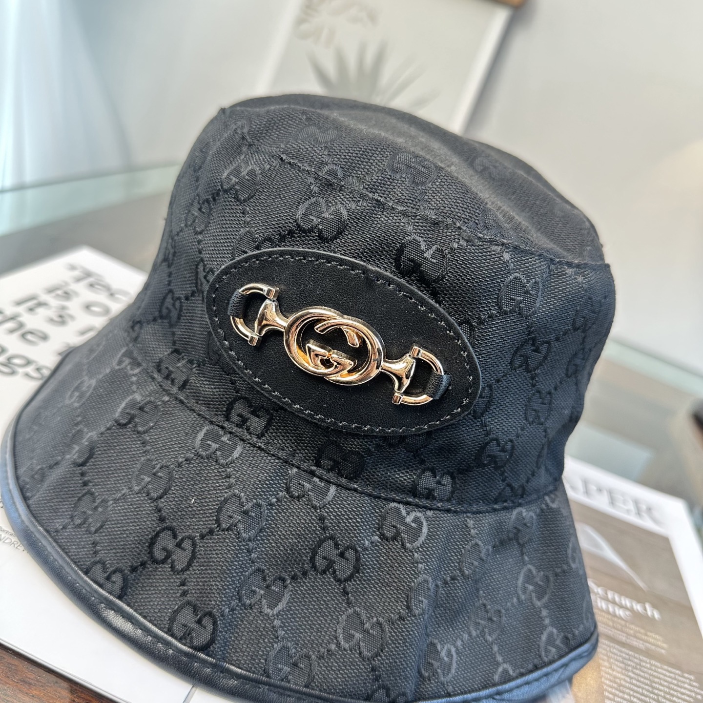 、GUCCI古奇 原单渔夫帽 专柜热卖款 轻盈透气。完美版型，对格精准无误，原厂品质，独家实物拍摄，男女