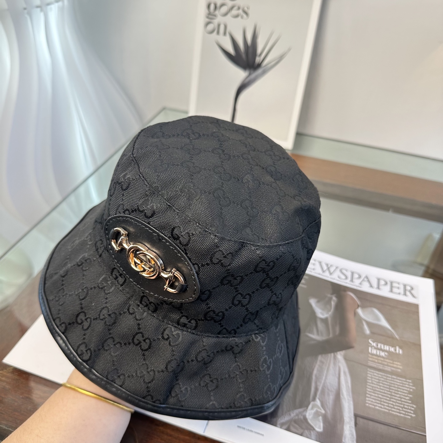 、GUCCI古奇 原单渔夫帽 专柜热卖款 轻盈透气。完美版型，对格精准无误，原厂品质，独家实物拍摄，男女