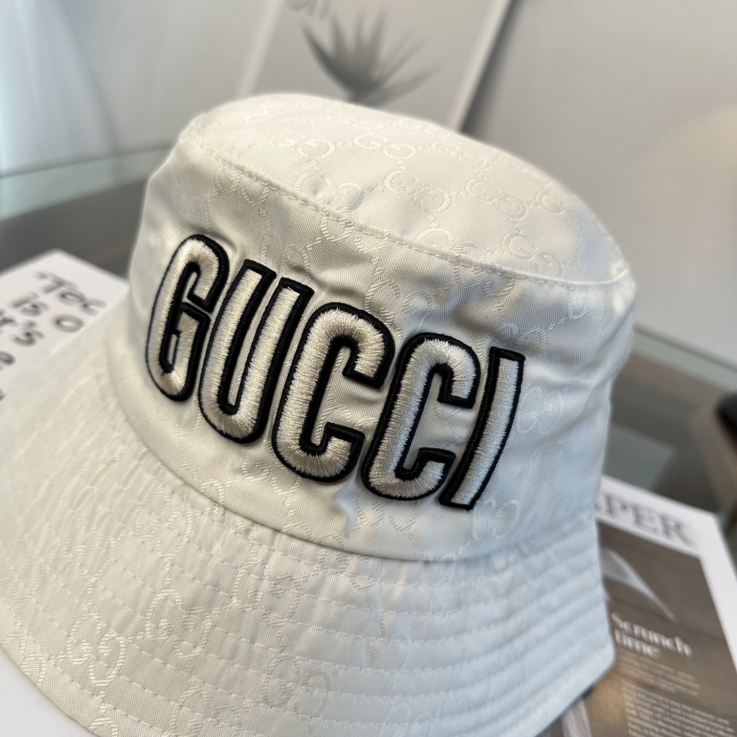 Gucci 古奇 原单渔夫帽 专柜热卖款 轻盈透气。完美版型，对格精准无误，原厂品质，独家实物拍摄，男女