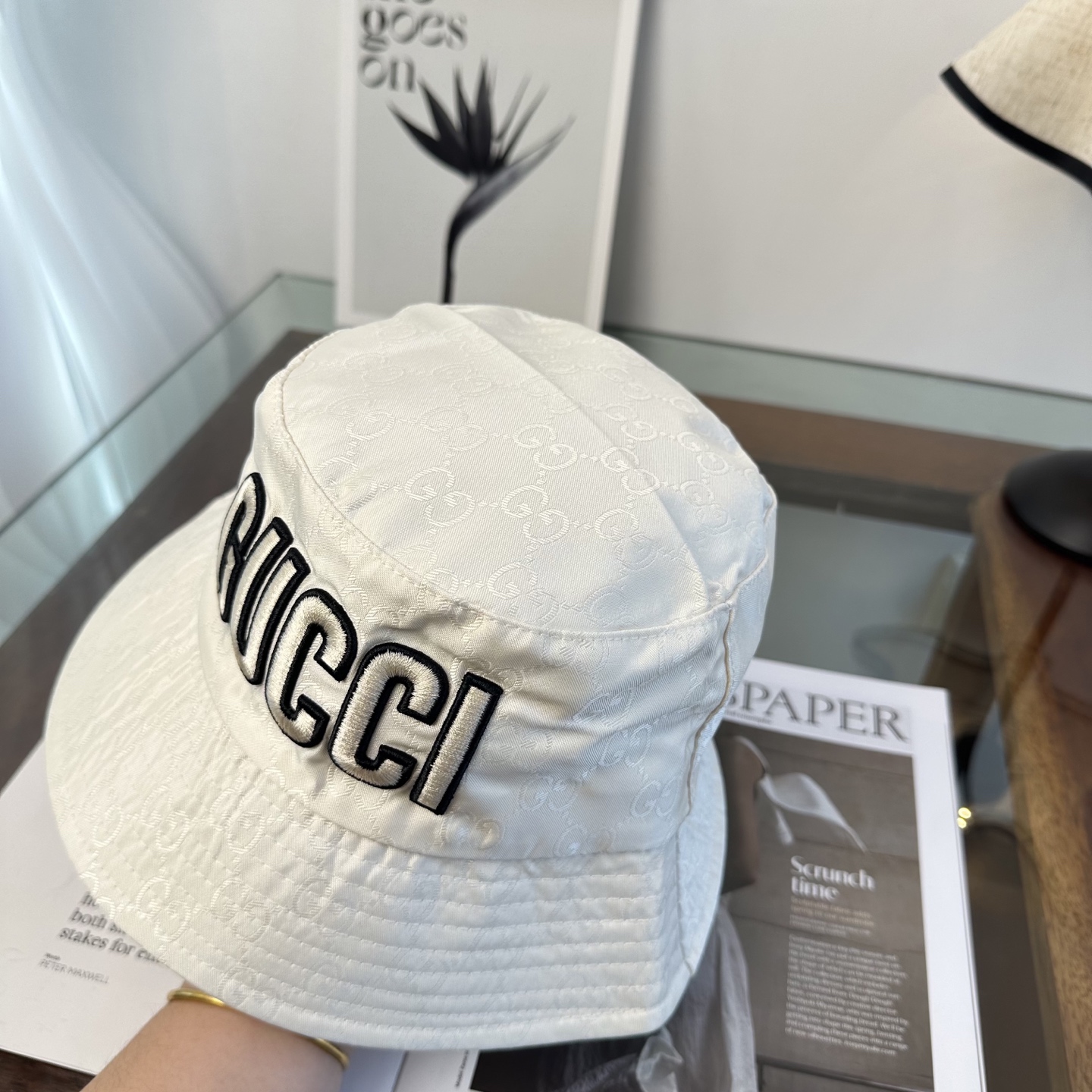 Gucci 古奇 原单渔夫帽 专柜热卖款 轻盈透气。完美版型，对格精准无误，原厂品质，独家实物拍摄，男女