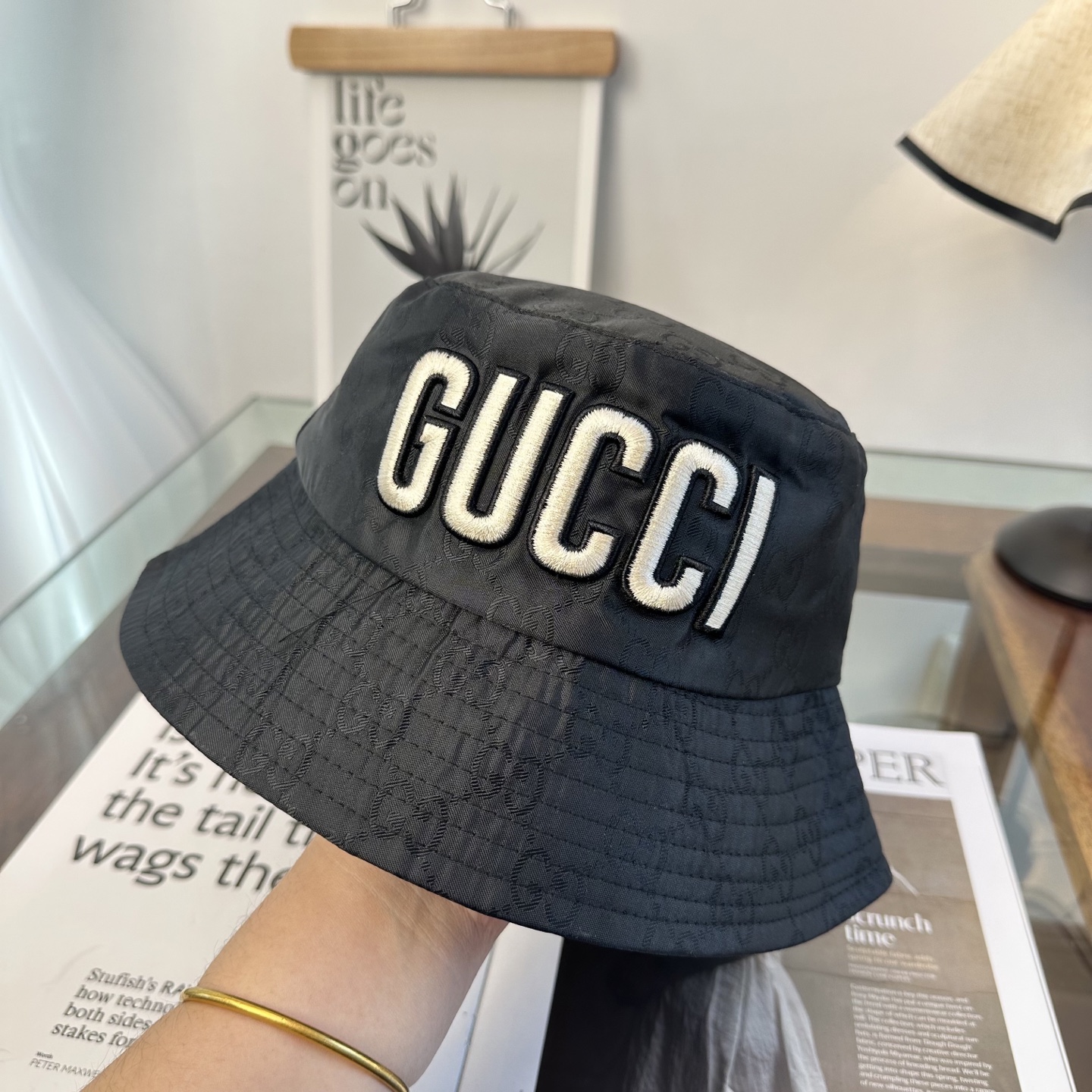 Gucci 古奇 原单渔夫帽 专柜热卖款 轻盈透气。完美版型，对格精准无误，原厂品质，独家实物拍摄，男女