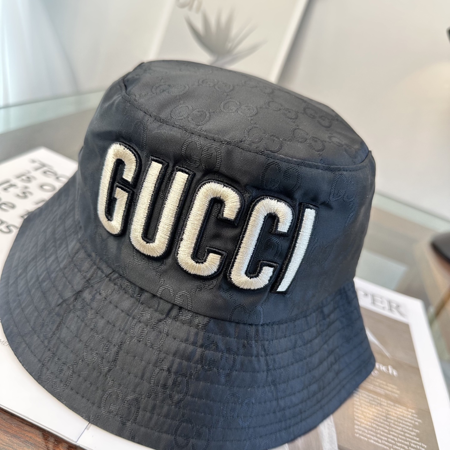 Gucci 古奇 原单渔夫帽 专柜热卖款 轻盈透气。完美版型，对格精准无误，原厂品质，独家实物拍摄，男女