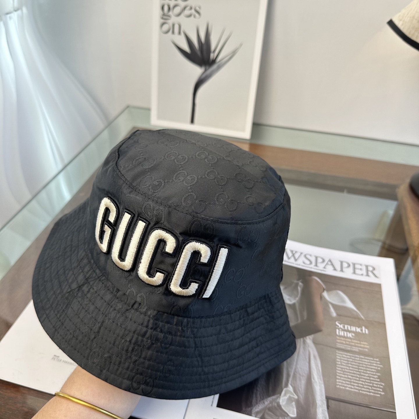 Gucci 古奇 原单渔夫帽 专柜热卖款 轻盈透气。完美版型，对格精准无误，原厂品质，独家实物拍摄，男女
