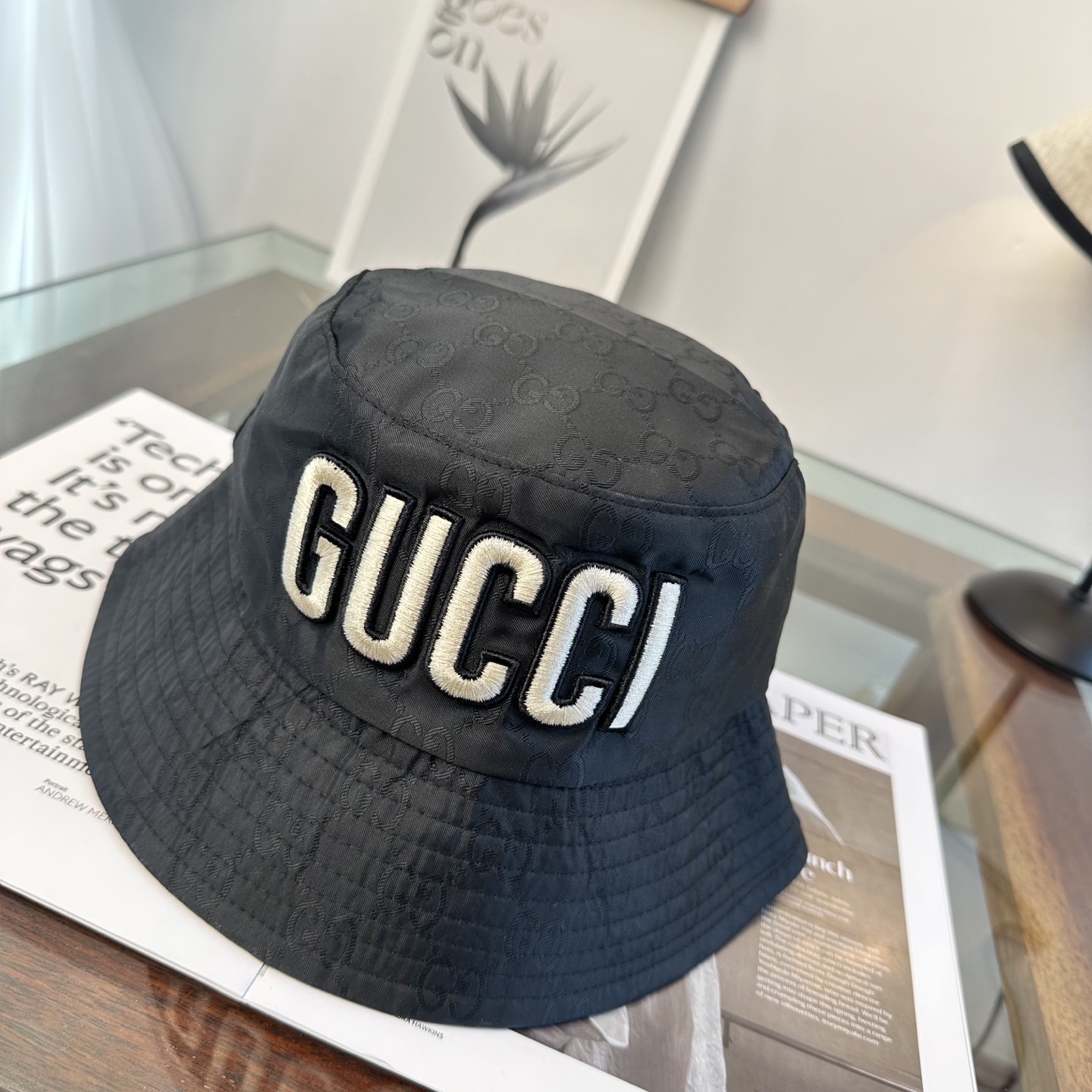 Gucci 古奇 原单渔夫帽 专柜热卖款 轻盈透气。完美版型，对格精准无误，原厂品质，独家实物拍摄，男女