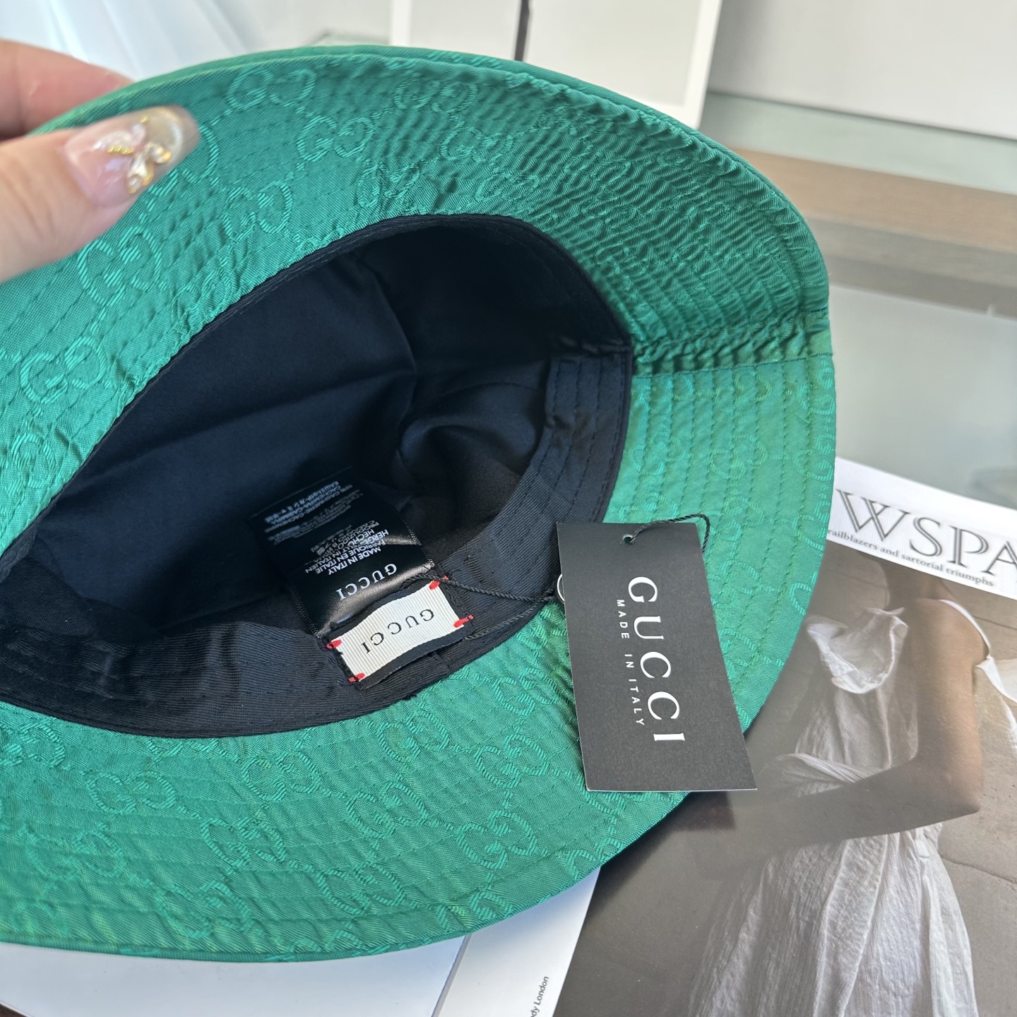 Gucci 古奇 原单渔夫帽 专柜热卖款 轻盈透气。完美版型，对格精准无误，原厂品质，独家实物拍摄，男女
