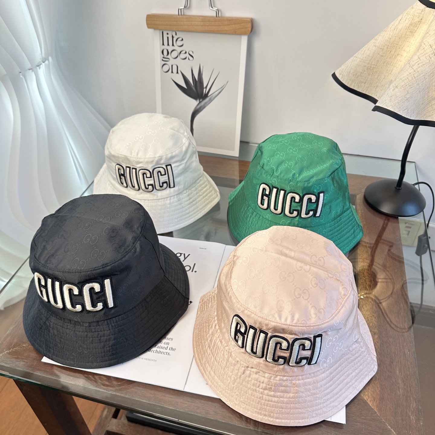 Gucci 古奇 原单渔夫帽 专柜热卖款 轻盈透气。完美版型，对格精准无误，原厂品质，独家实物拍摄，男女