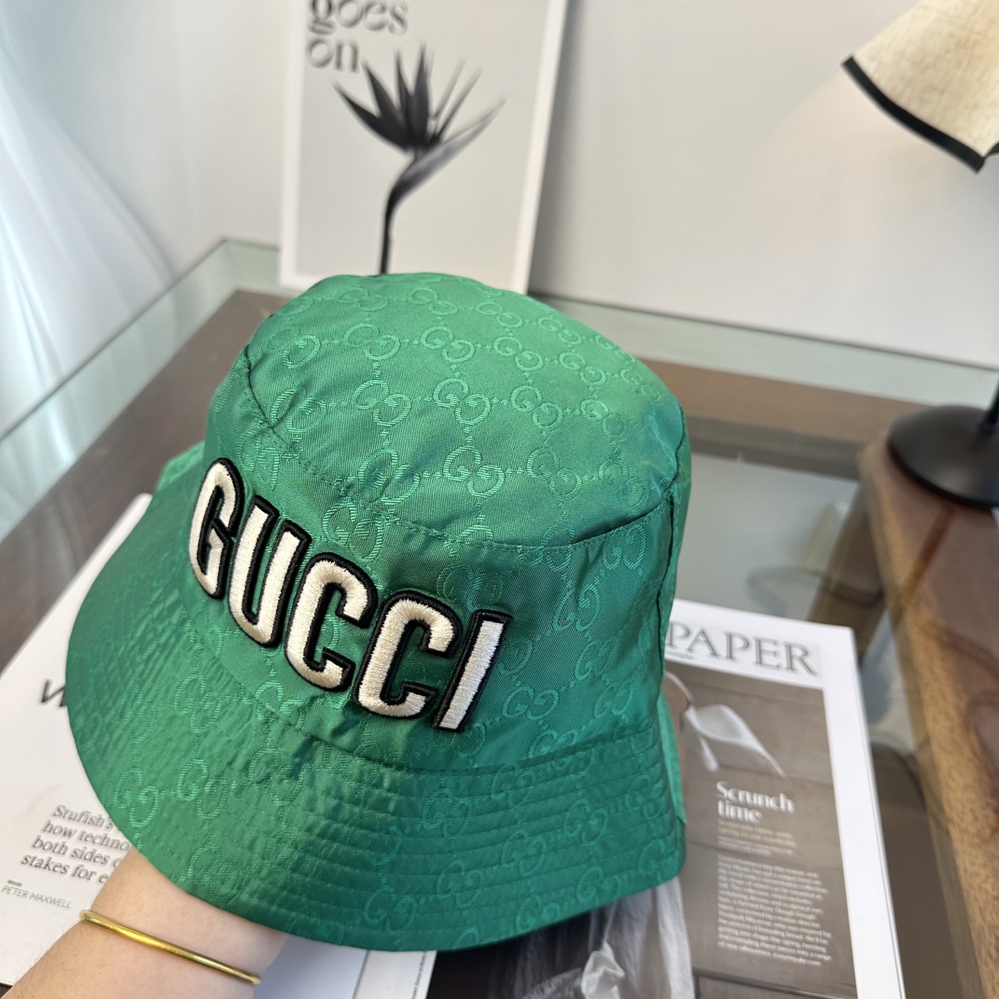 Gucci 古奇 原单渔夫帽 专柜热卖款 轻盈透气。完美版型，对格精准无误，原厂品质，独家实物拍摄，男女