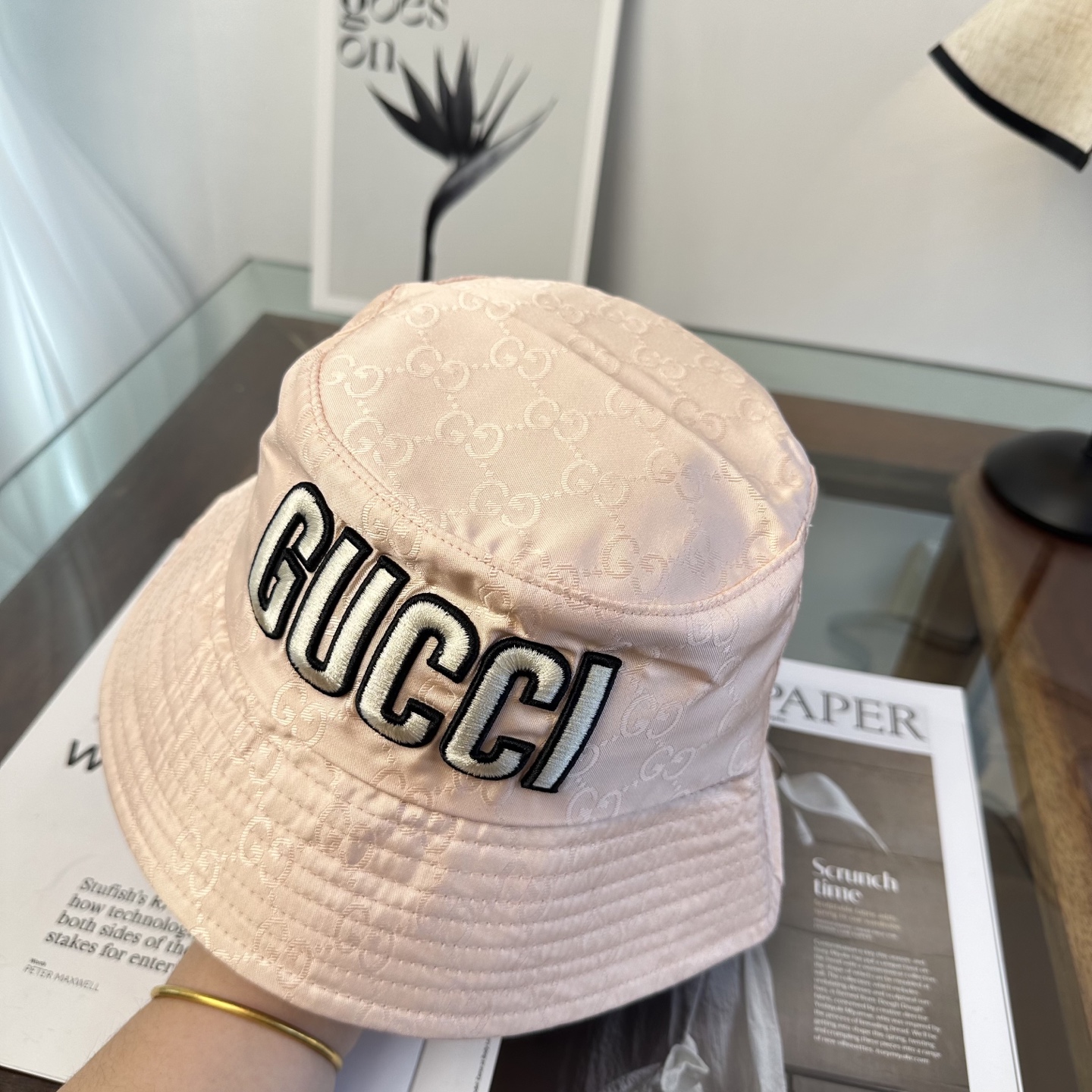 Gucci 古奇 原单渔夫帽 专柜热卖款 轻盈透气。完美版型，对格精准无误，原厂品质，独家实物拍摄，男女