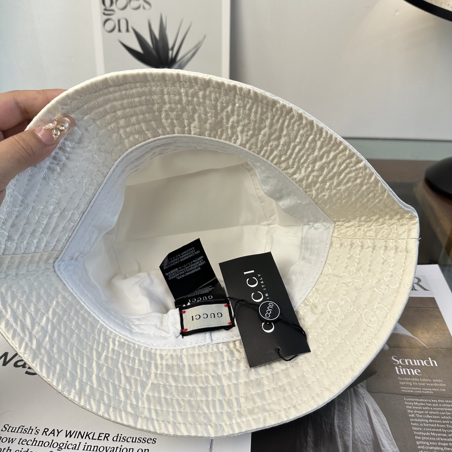 Gucci 古奇 原单渔夫帽 专柜热卖款 轻盈透气。完美版型，对格精准无误，原厂品质，独家实物拍摄，男女