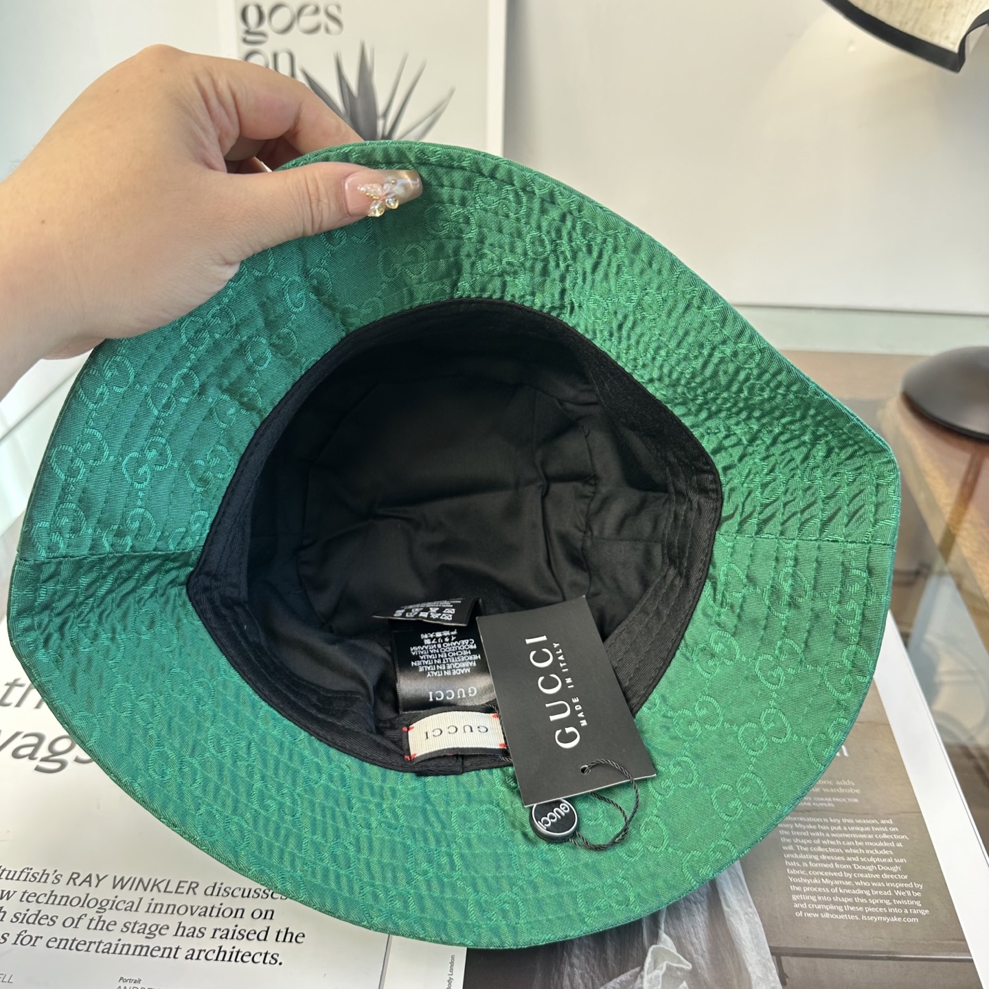 Gucci 古奇 原单渔夫帽 专柜热卖款 轻盈透气。完美版型，对格精准无误，原厂品质，独家实物拍摄，男女