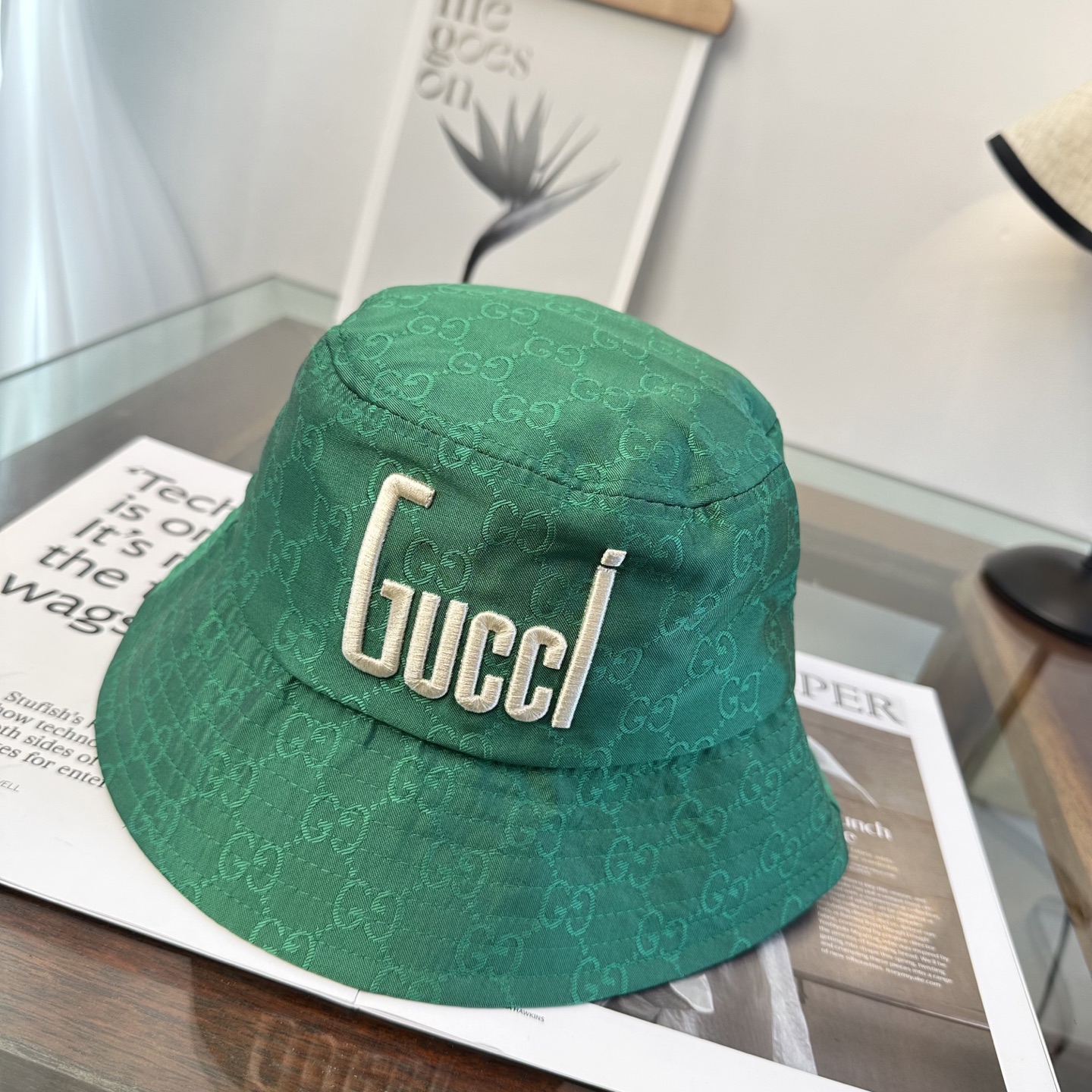 Gucci 古奇 原单渔夫帽 专柜热卖款 轻盈透气。完美版型，对格精准无误，原厂品质，独家实物拍摄，男女