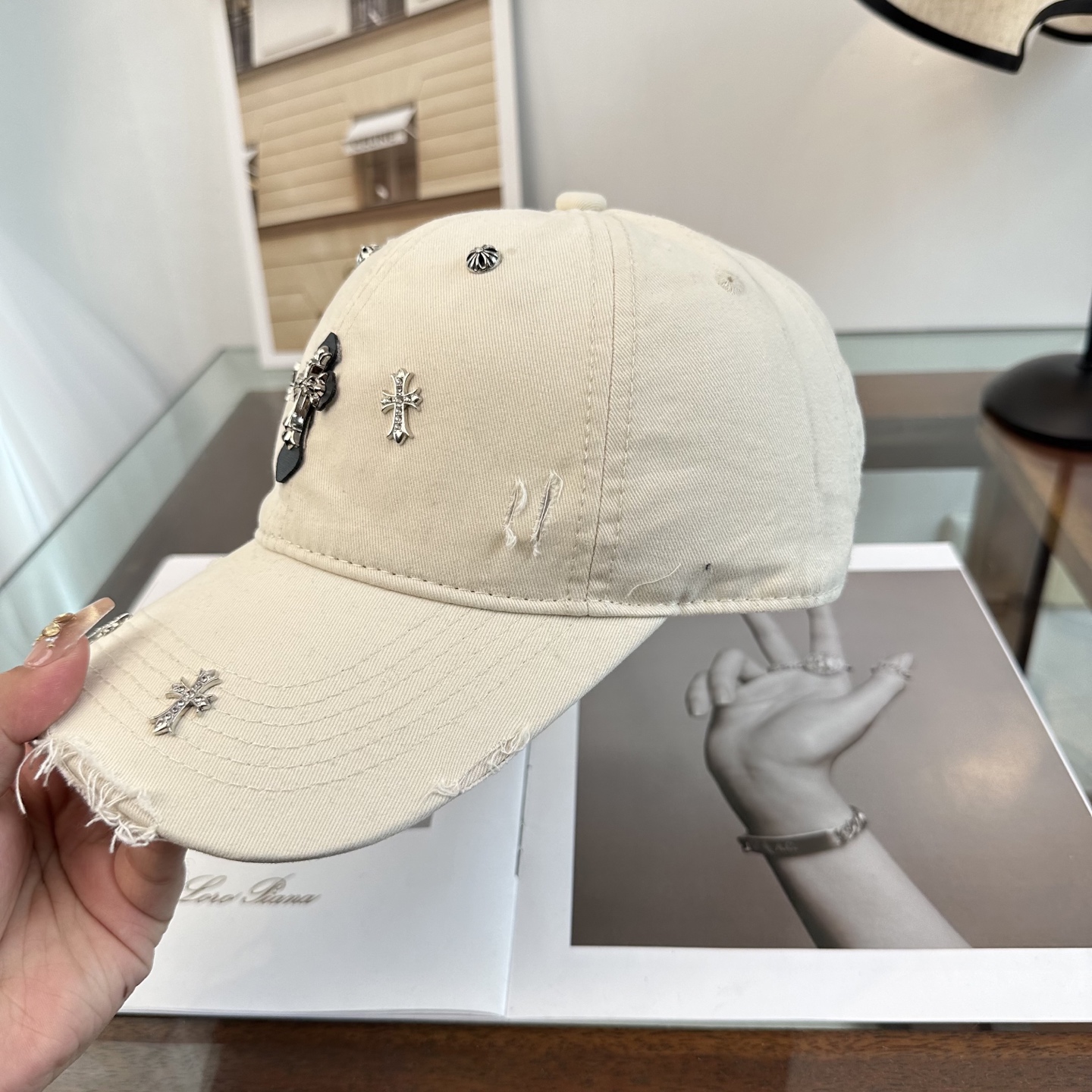Chrome Hearts 克罗心💓早春韩版时尚复古拼色牛仔棒球帽🧢鸭舌帽