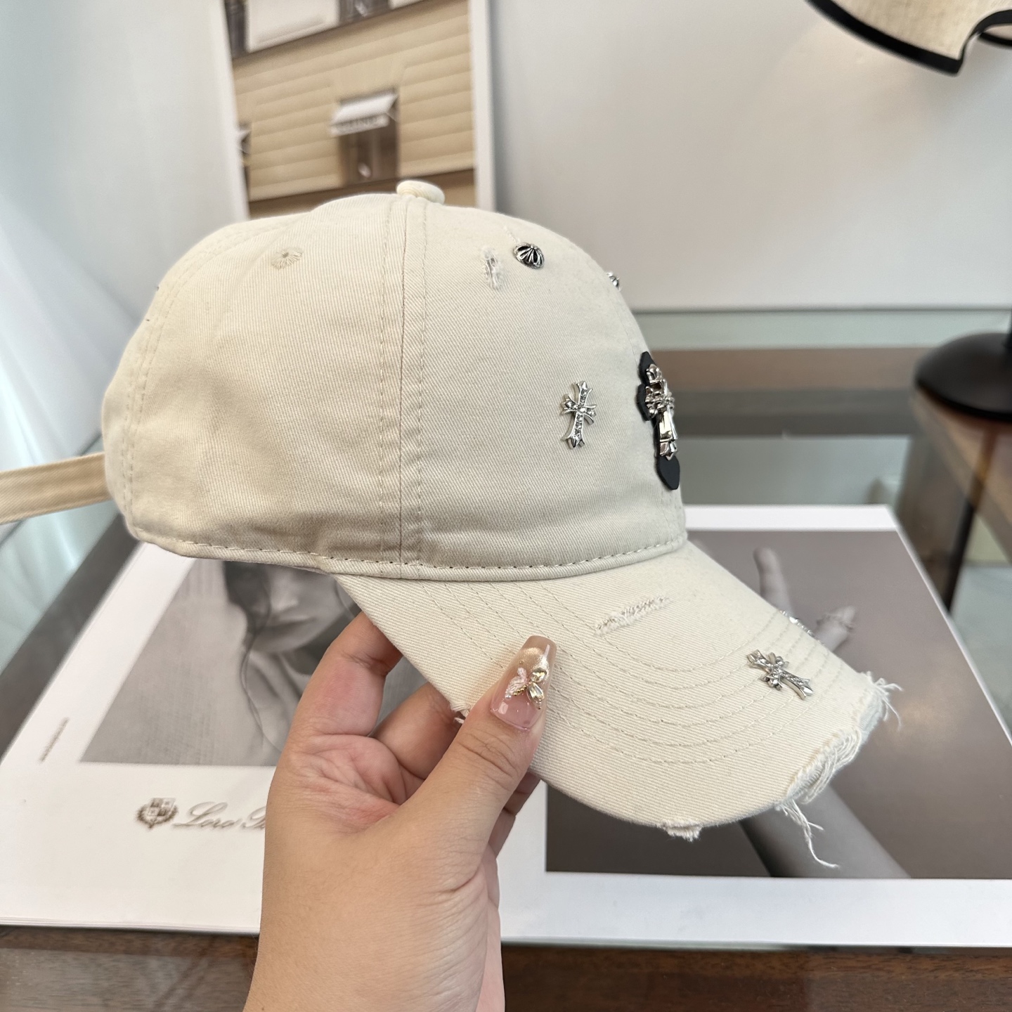 Chrome Hearts 克罗心💓早春韩版时尚复古拼色牛仔棒球帽🧢鸭舌帽