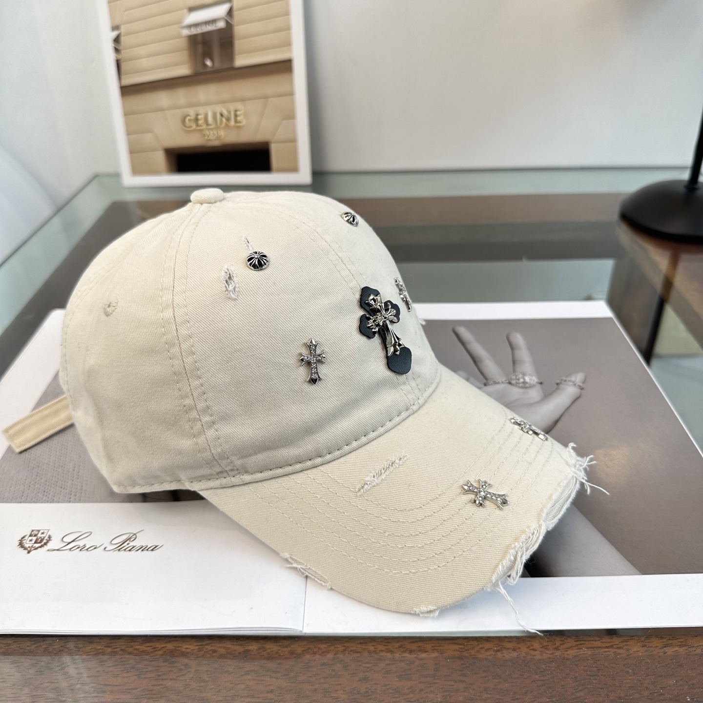 Chrome Hearts 克罗心💓早春韩版时尚复古拼色牛仔棒球帽🧢鸭舌帽