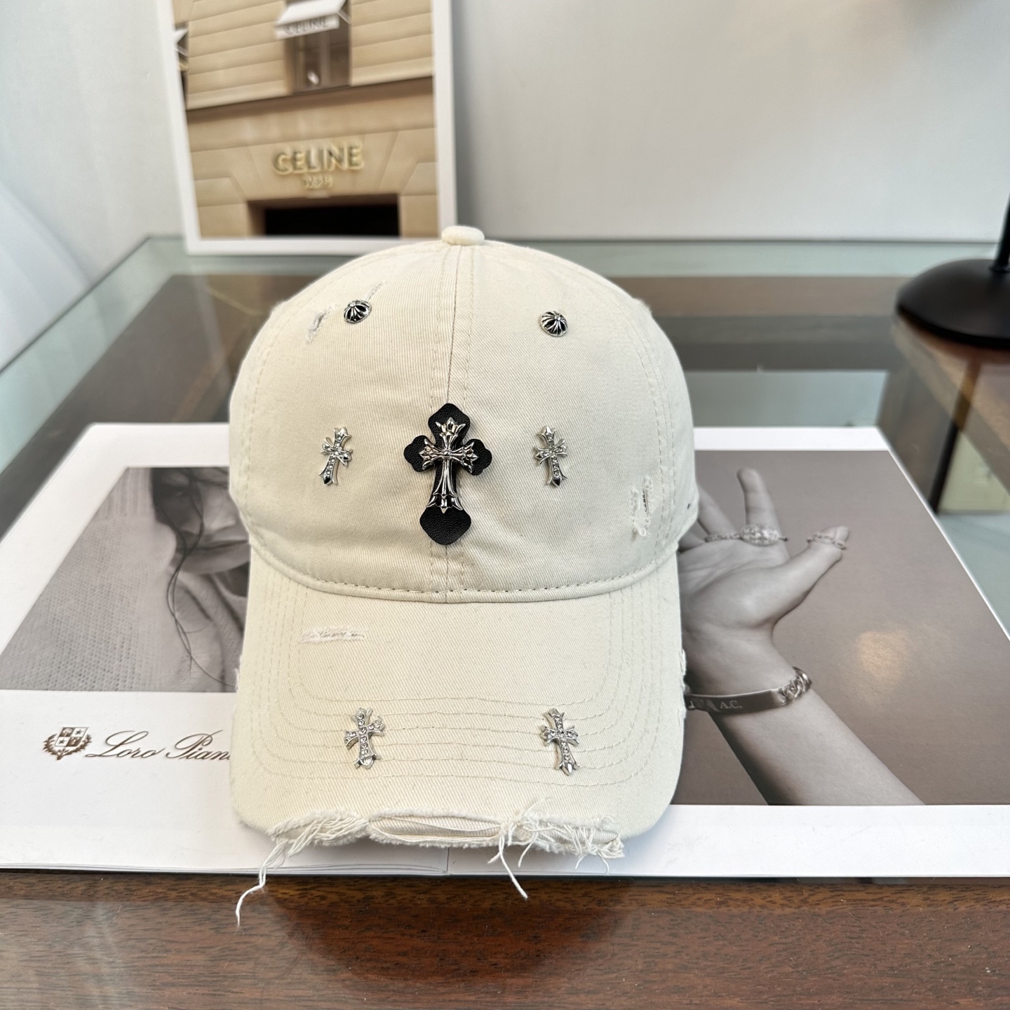 Chrome Hearts 克罗心💓早春韩版时尚复古拼色牛仔棒球帽🧢鸭舌帽