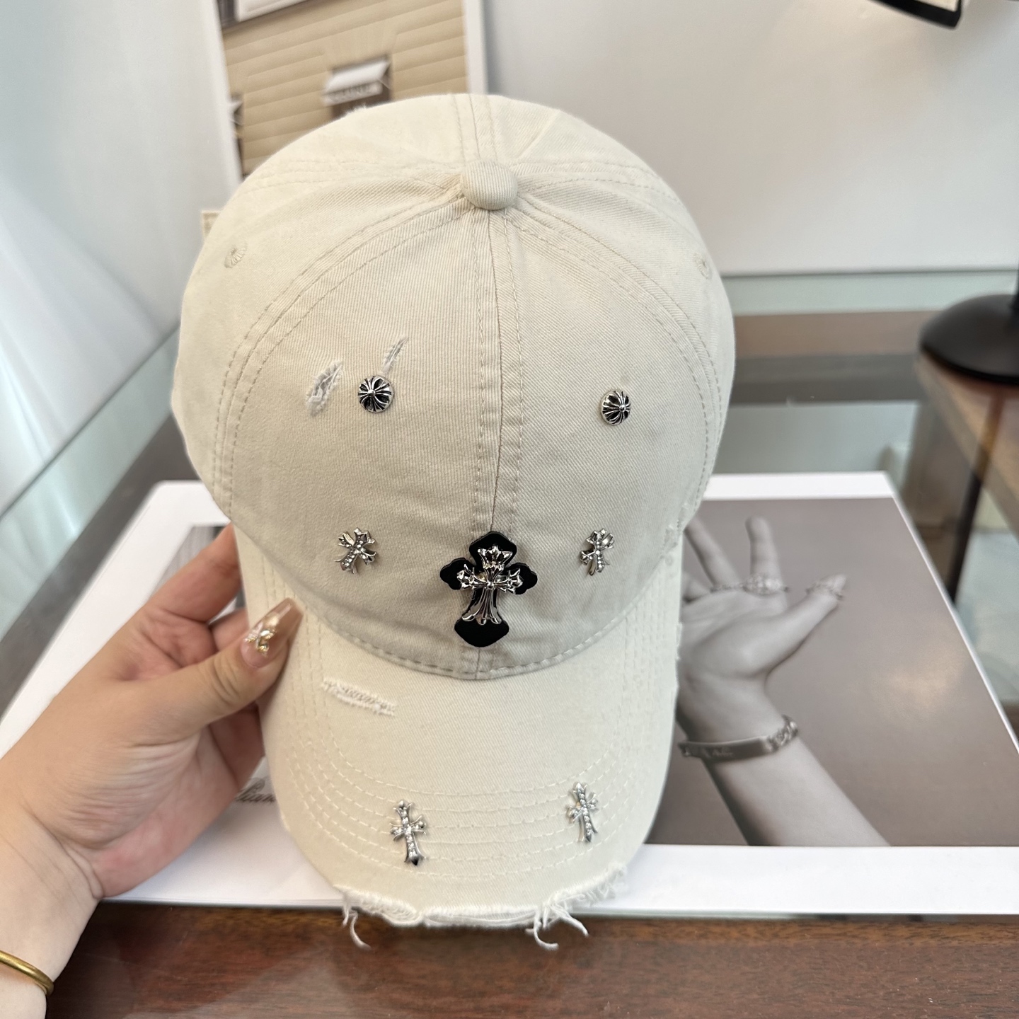 Chrome Hearts 克罗心💓早春韩版时尚复古拼色牛仔棒球帽🧢鸭舌帽