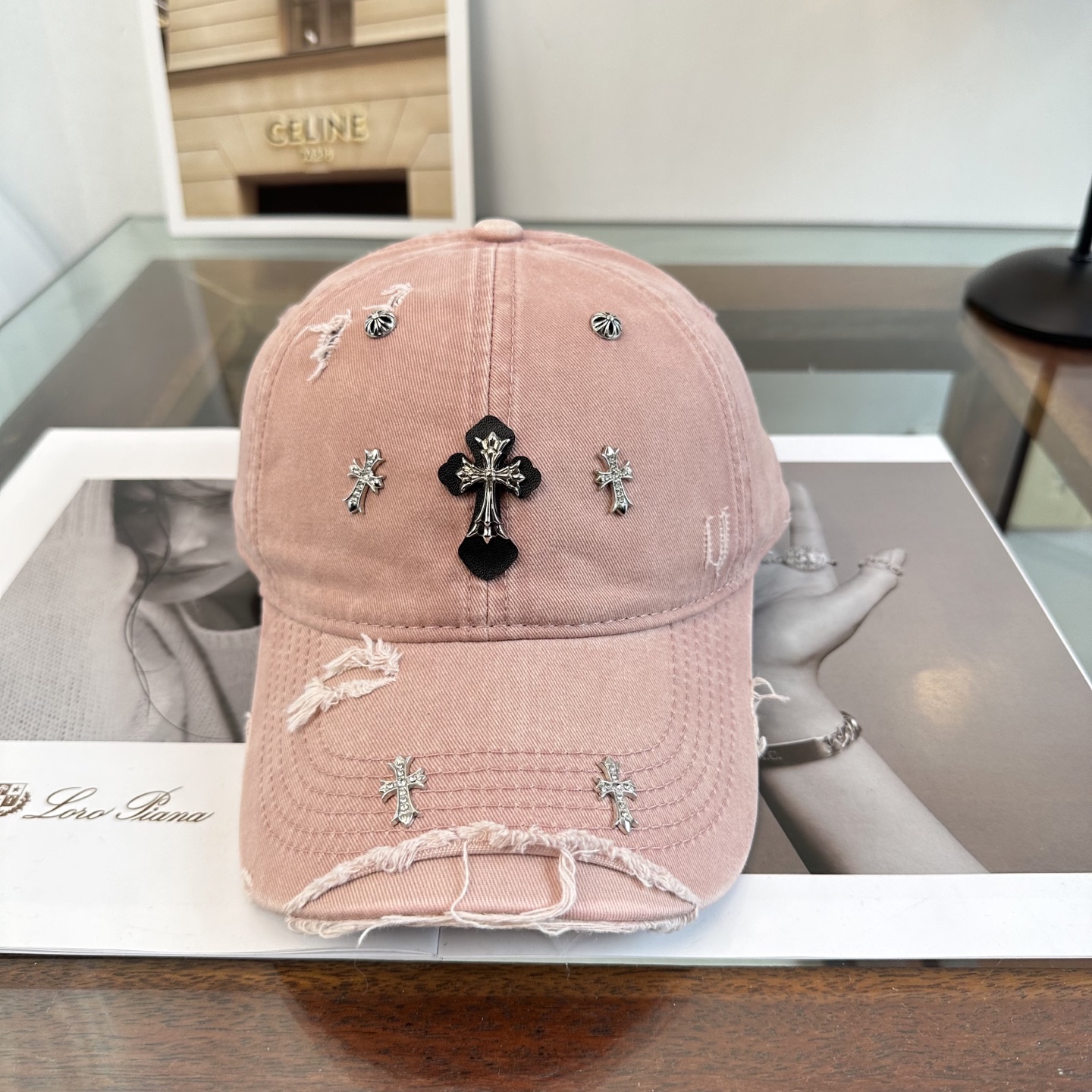 Chrome Hearts 克罗心💓早春韩版时尚复古拼色牛仔棒球帽🧢鸭舌帽