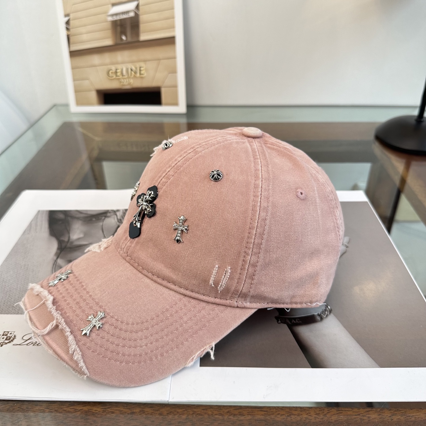 Chrome Hearts 克罗心💓早春韩版时尚复古拼色牛仔棒球帽🧢鸭舌帽