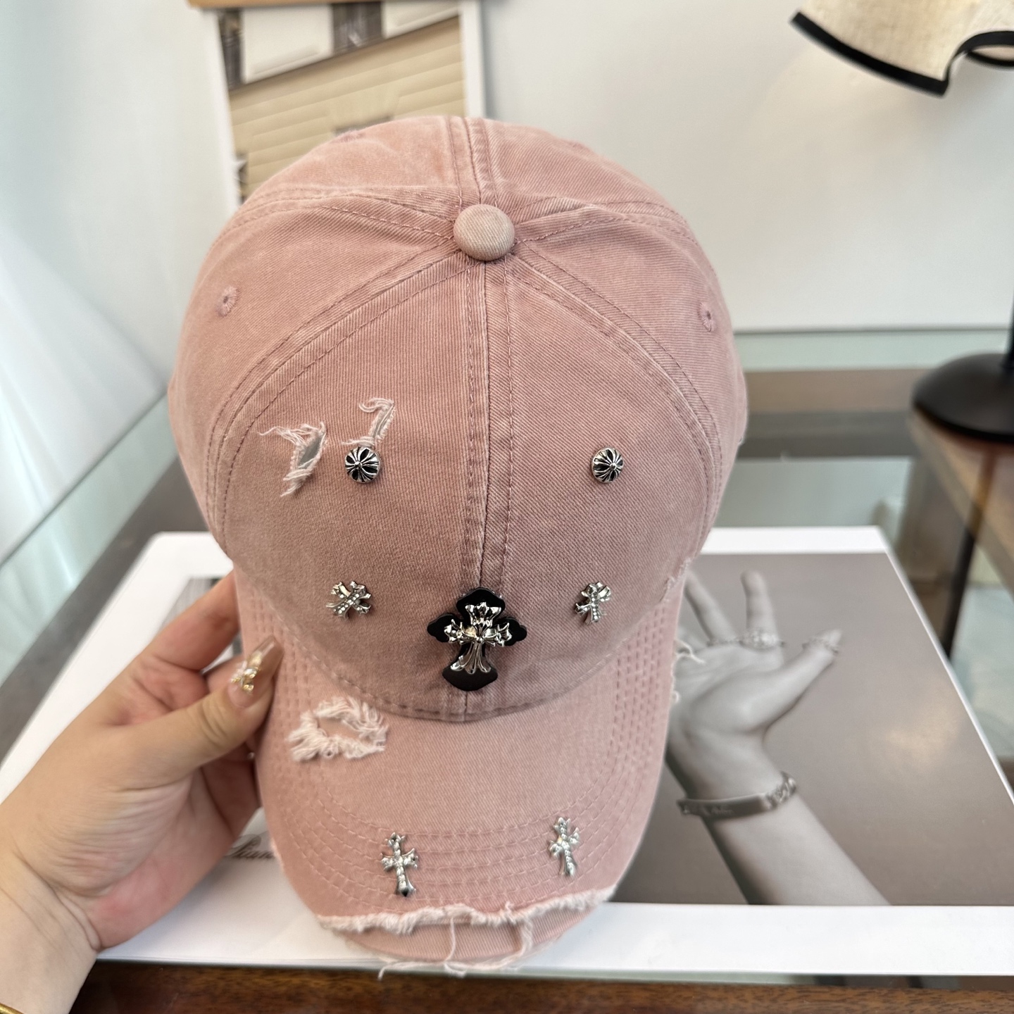 Chrome Hearts 克罗心💓早春韩版时尚复古拼色牛仔棒球帽🧢鸭舌帽