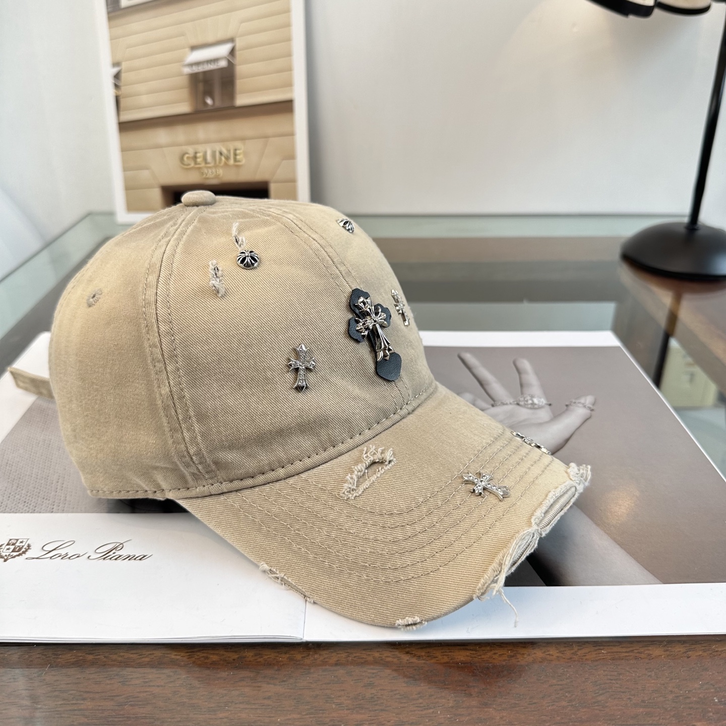Chrome Hearts 克罗心💓早春韩版时尚复古拼色牛仔棒球帽🧢鸭舌帽
